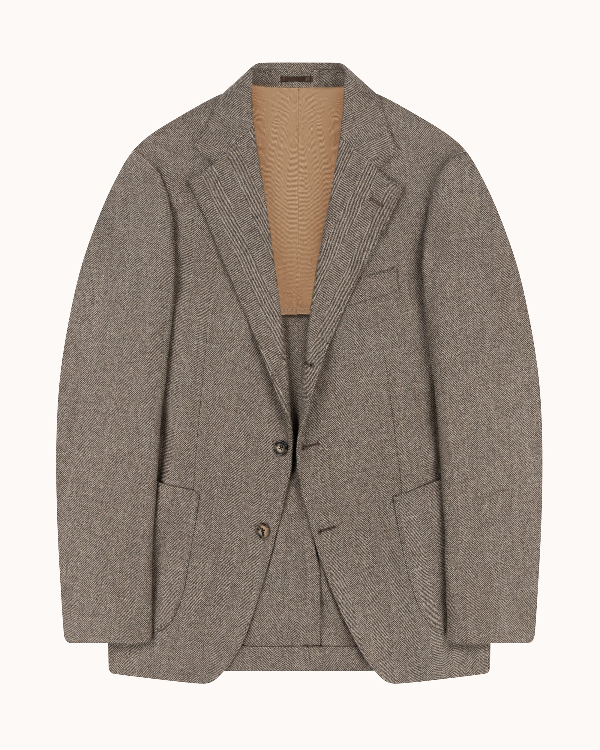 Sport Jacket - Taupe Herringbone Wool