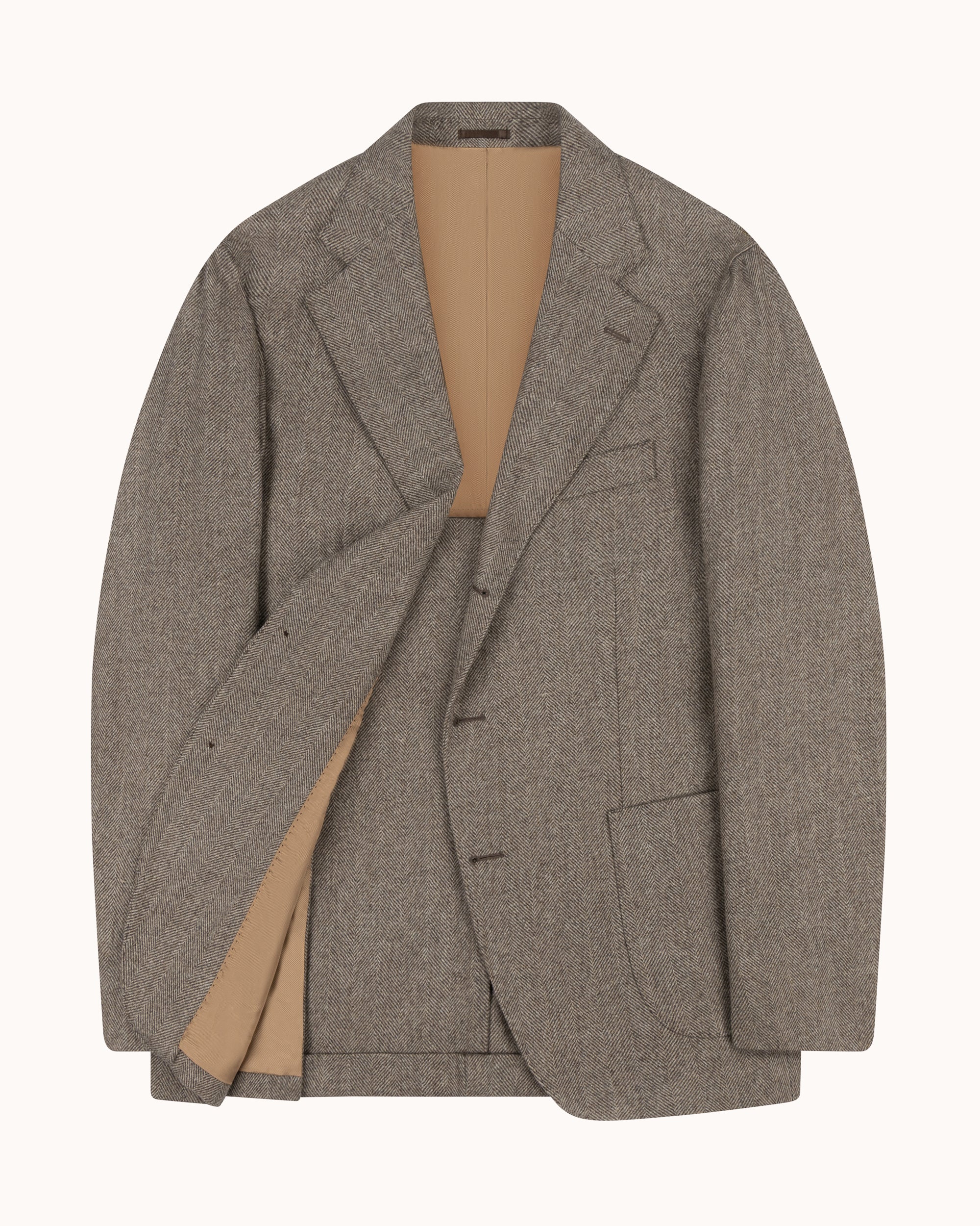 Sport Jacket - Taupe Herringbone Wool