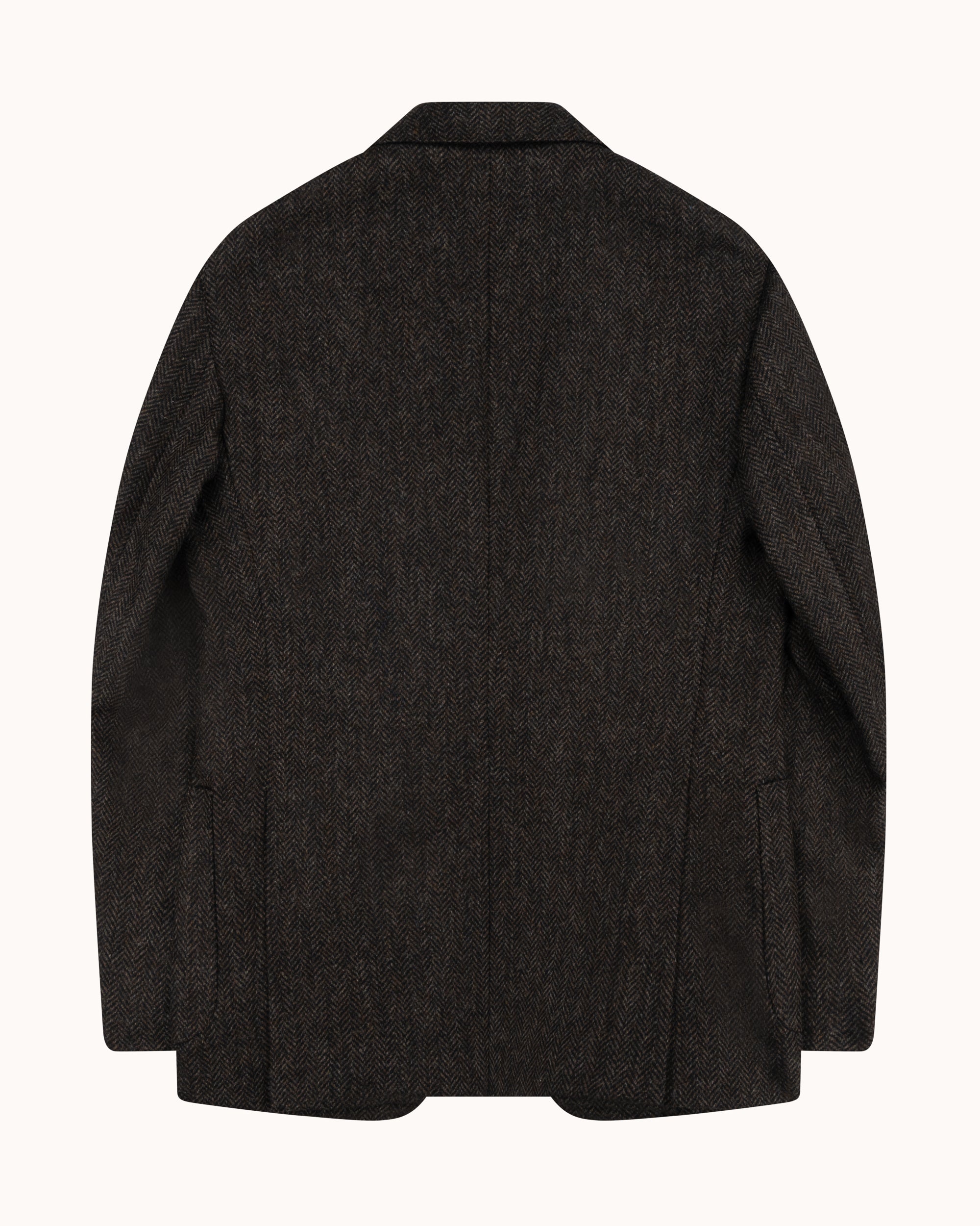 Sport Jacket - Dark Brown Herringbone Wool