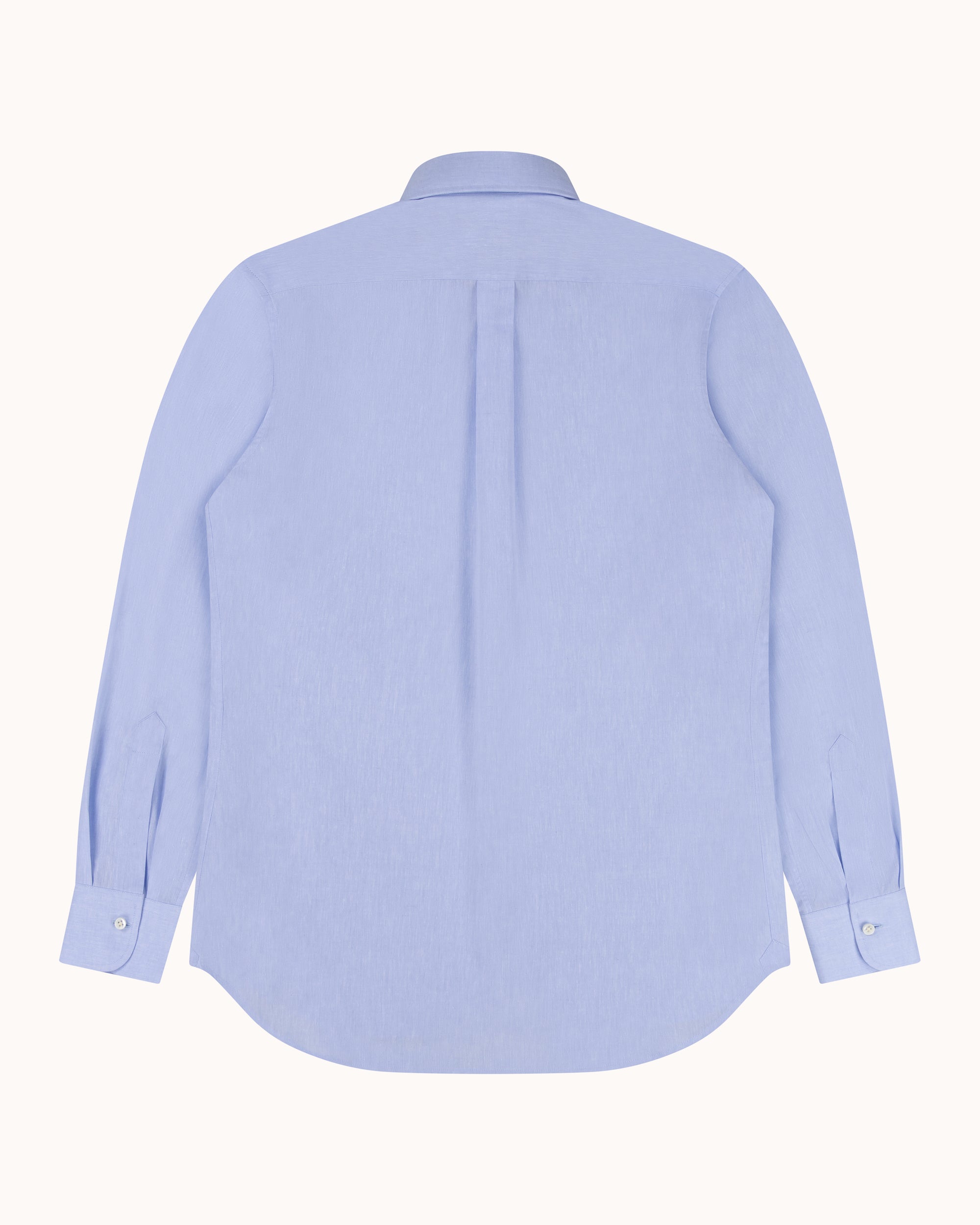 Button Down Collar Shirt - Blue Mélange Cotton Linen