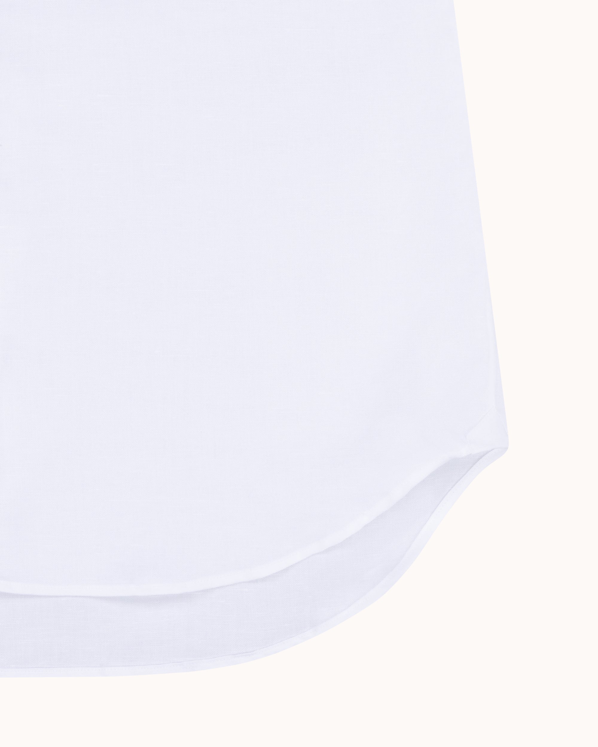 Button Down Collar Shirt - White Cotton Linen