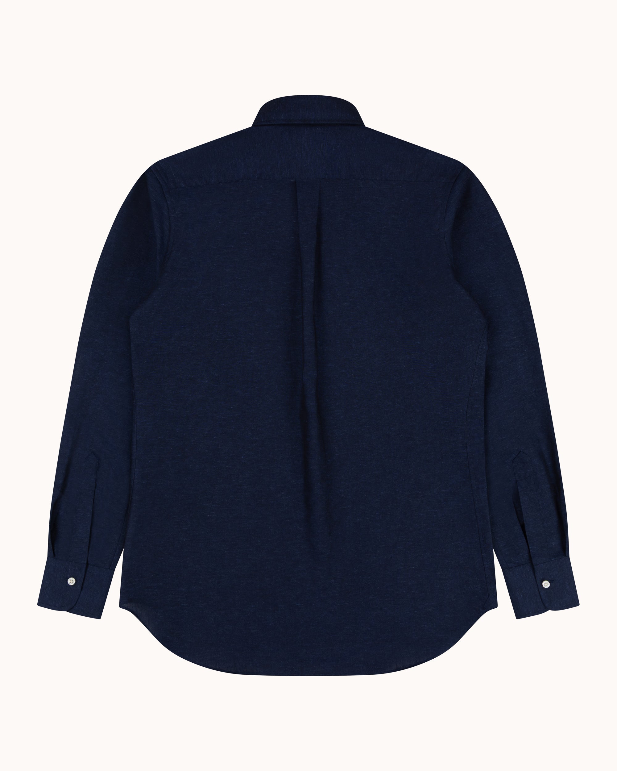 Button Down Collar Shirt - Indigo Cotton Linen