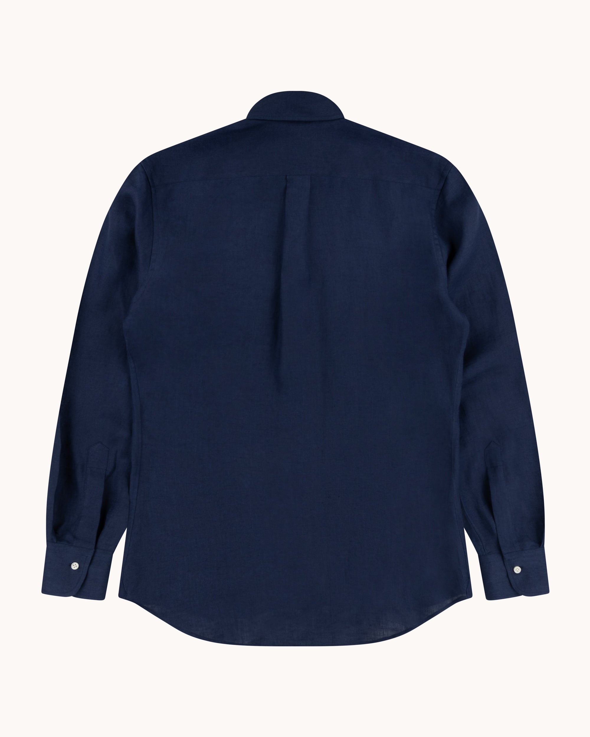 Button Down Collar Shirt - Navy Linen
