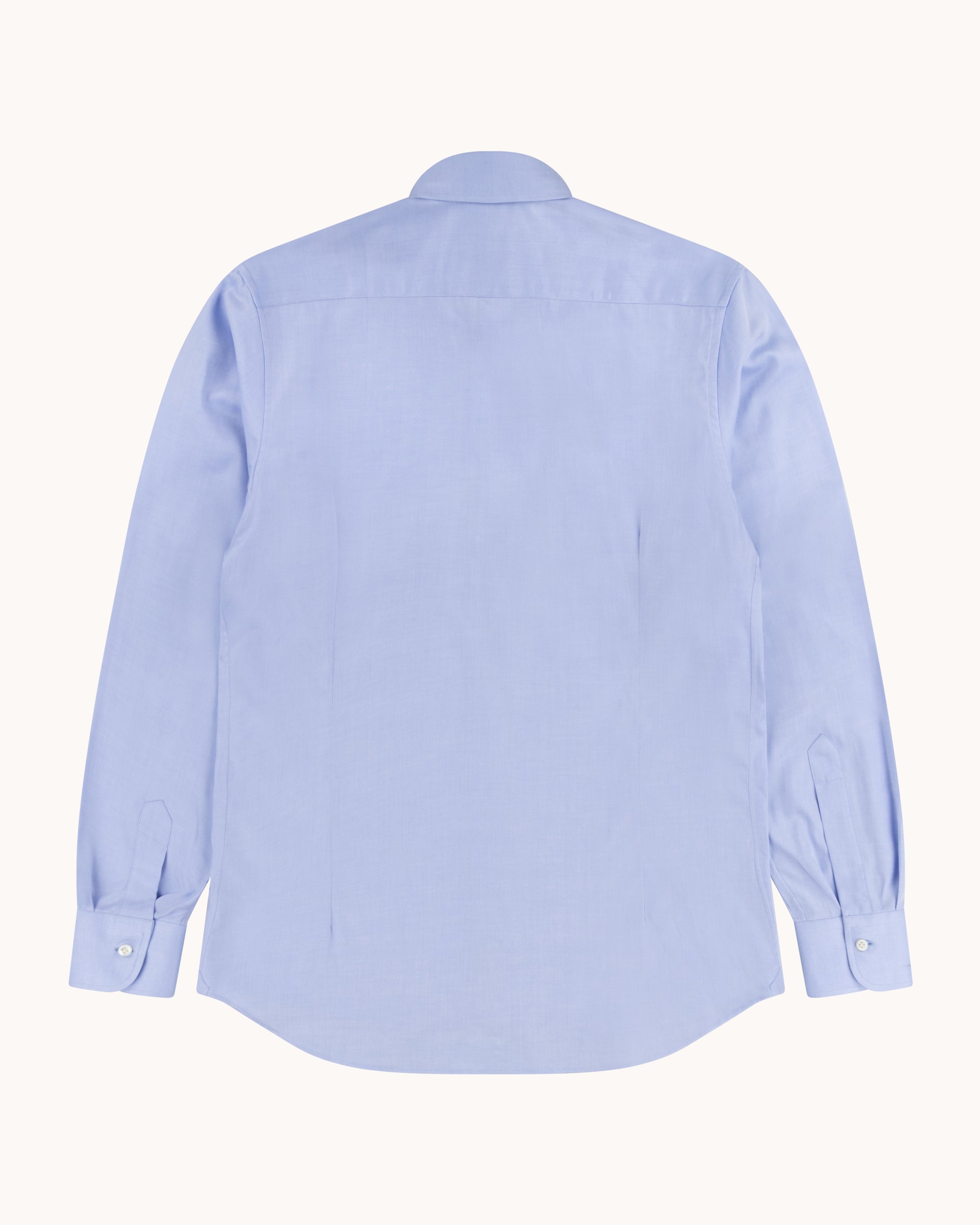 Spread Collar Shirt - Light Blue Cotton Poplin
