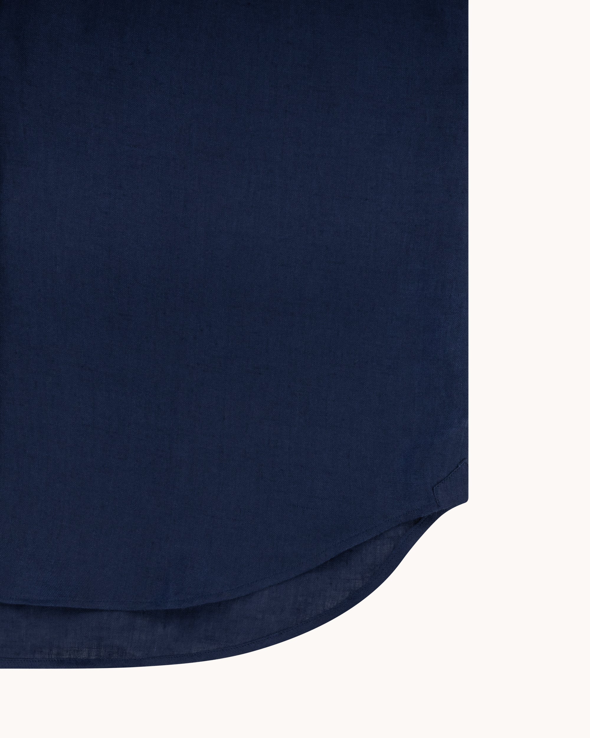 Spread Collar Shirt - Navy Linen