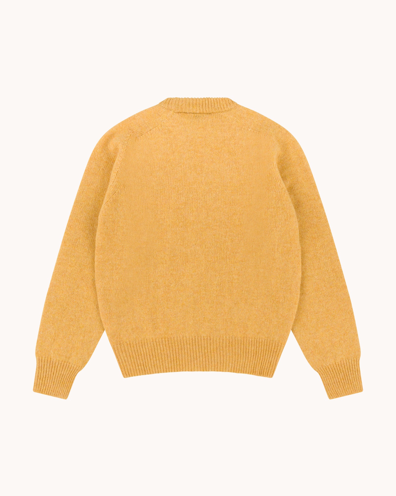 Shetland Wool Crew Neck Sweater - Yellow
