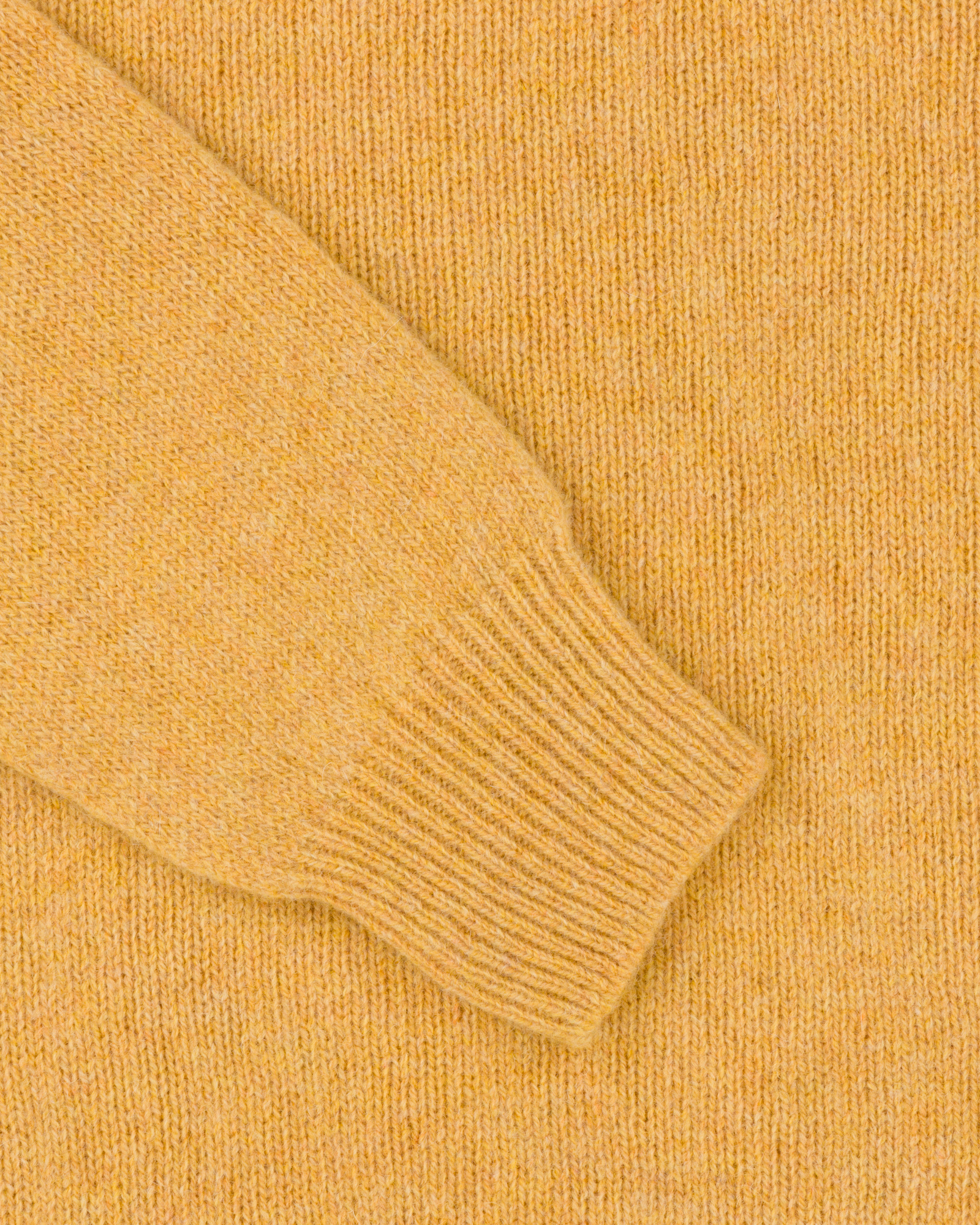 Shetland Wool Crew Neck Sweater - Yellow