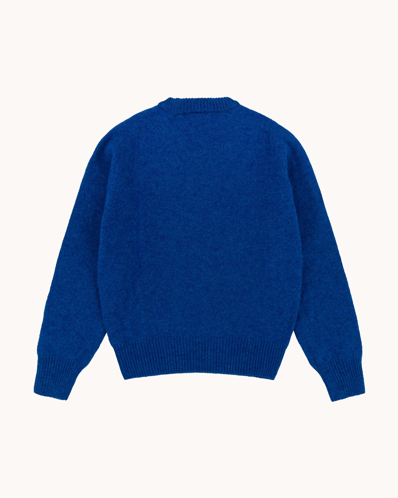 Shetland Wool Crew Neck Sweater - Blue