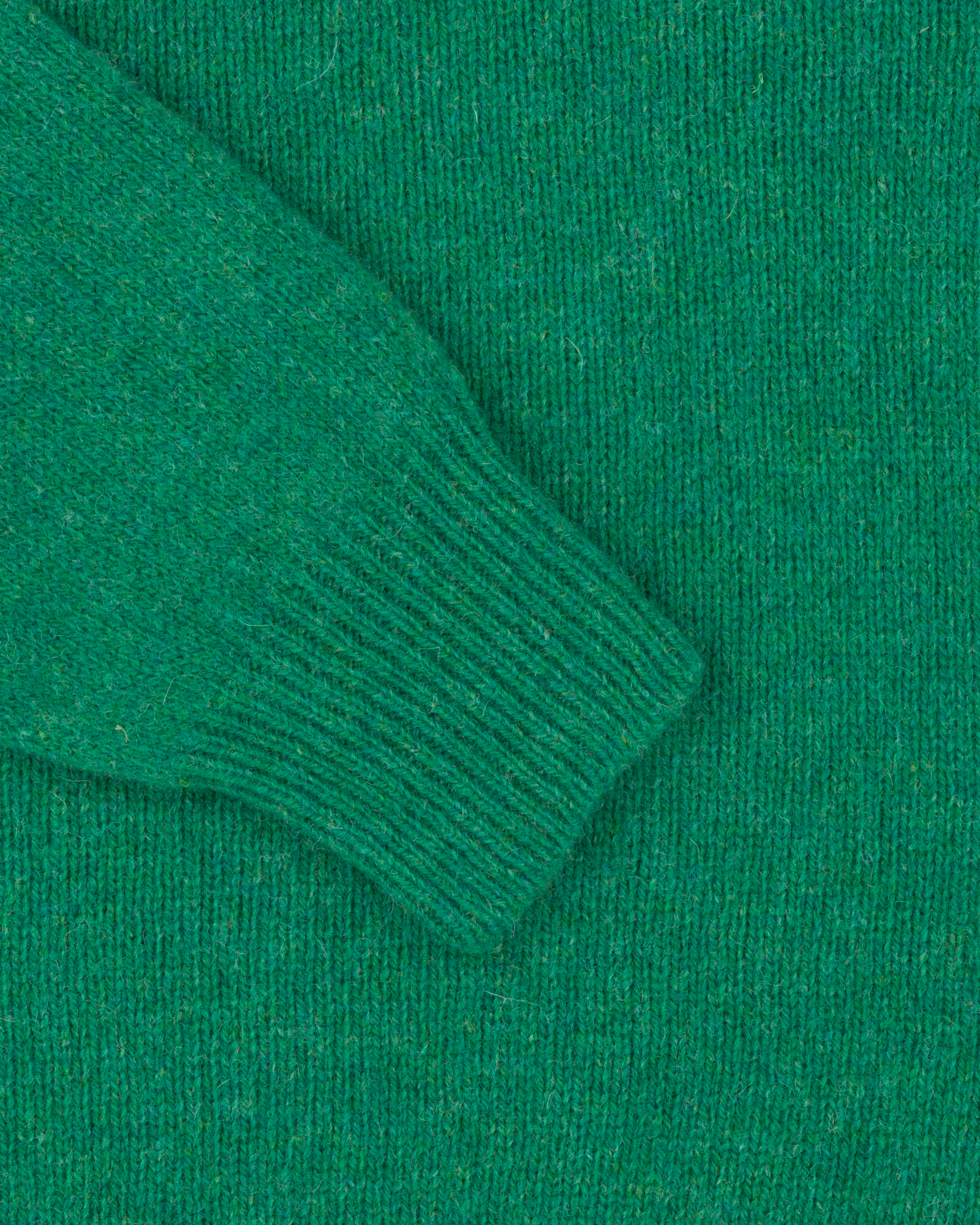 Shetland Wool Crew Neck Sweater - Green
