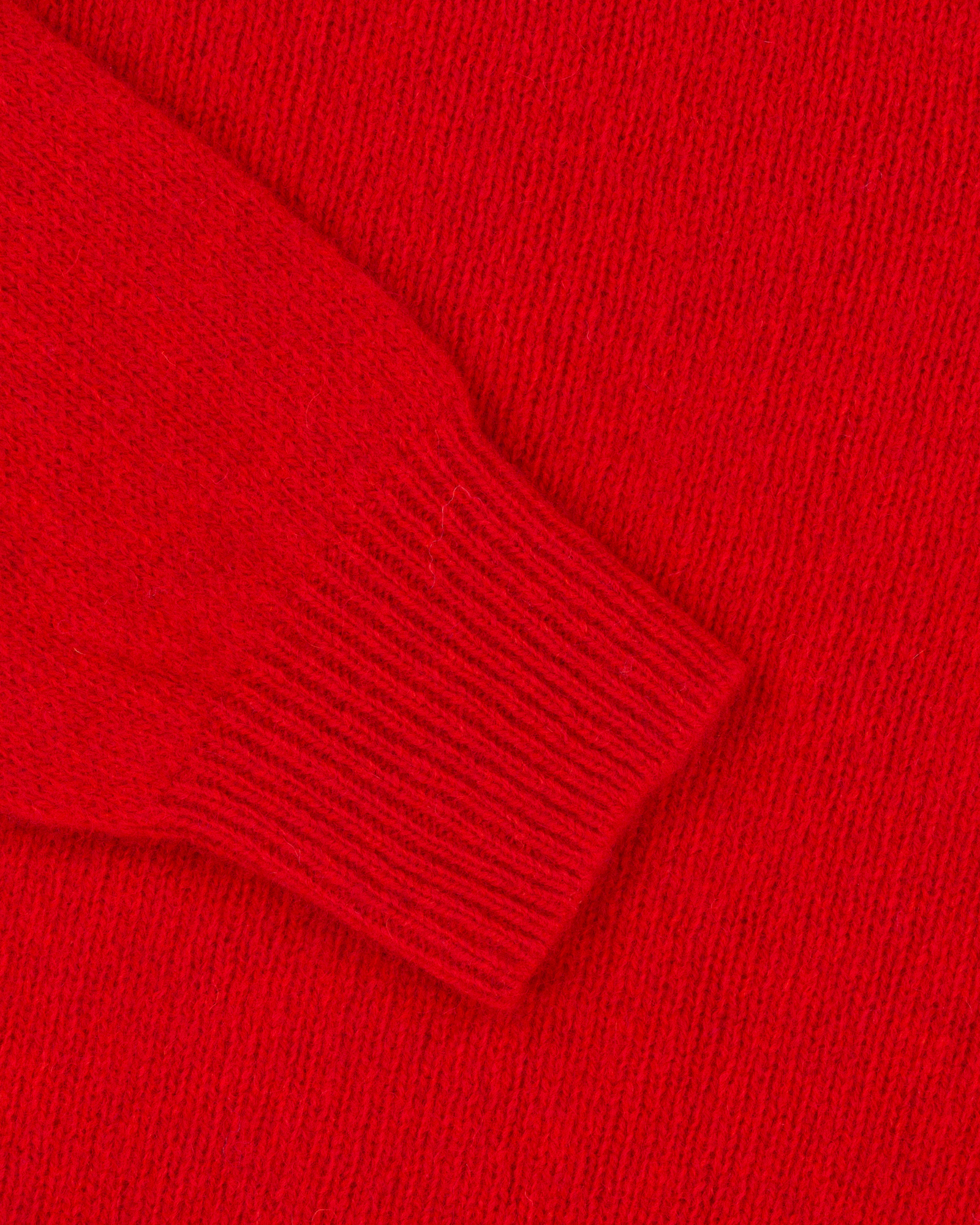 Shetland Wool Crew Neck Sweater - Red