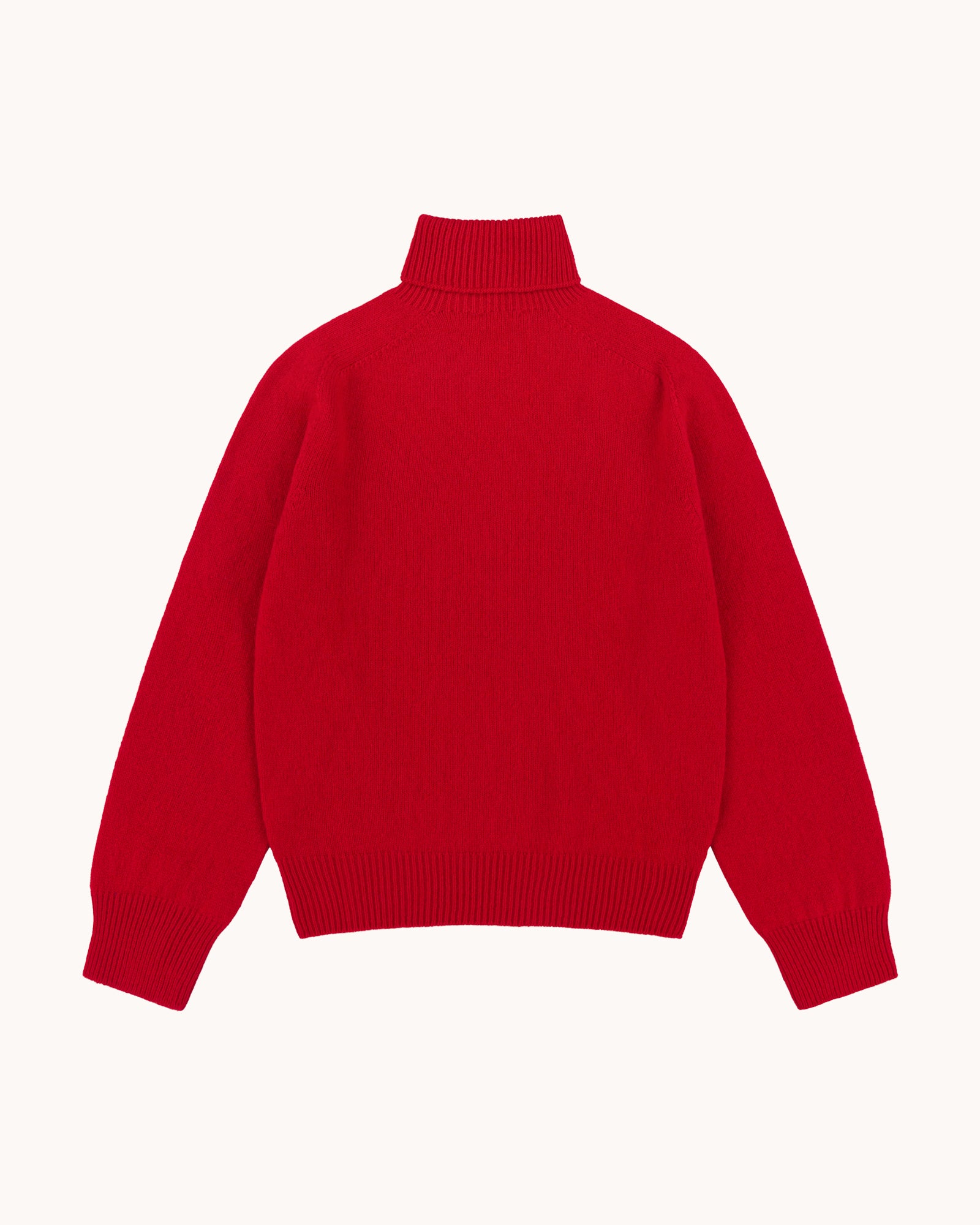 Lambswool Roll Neck Sweater - Red