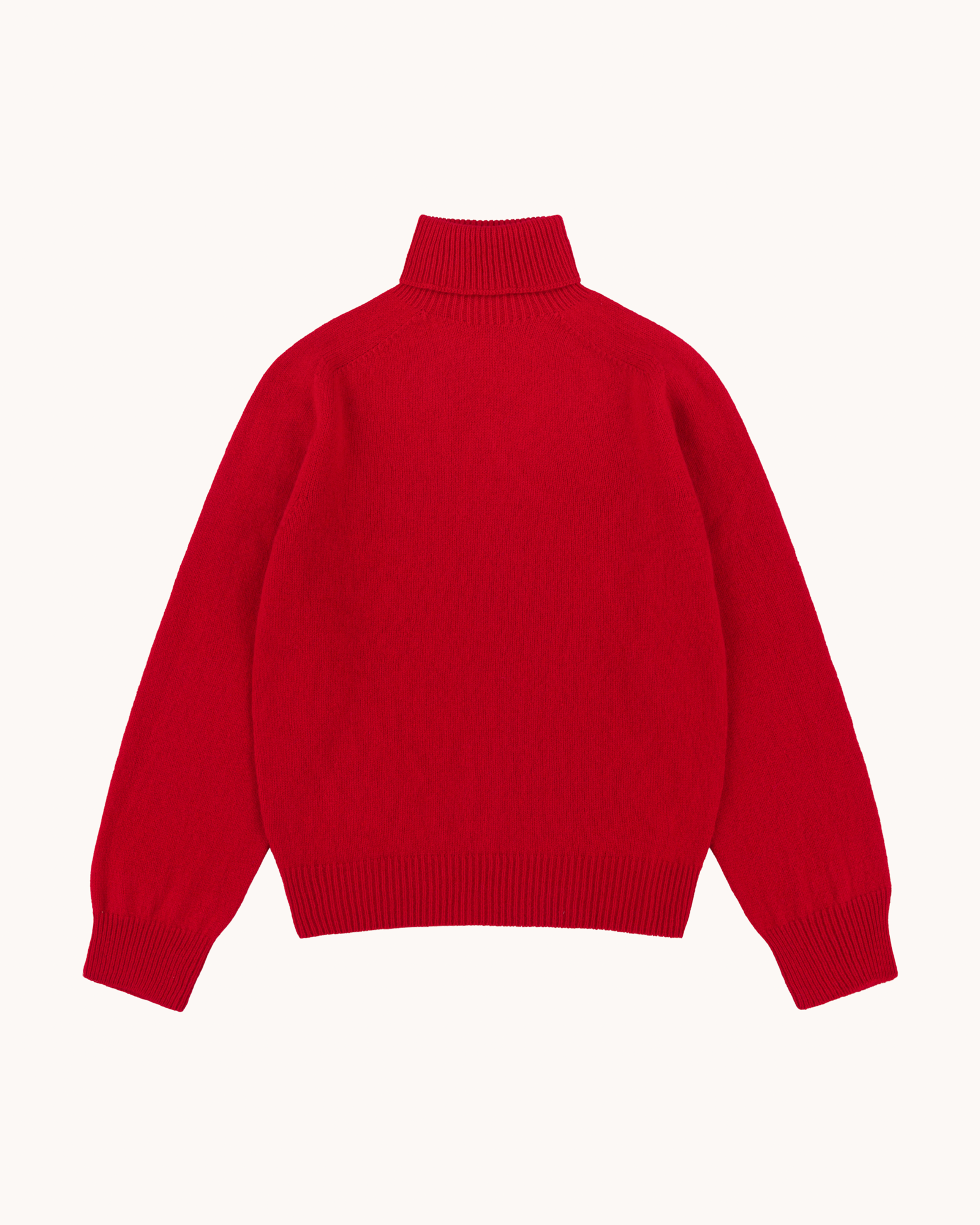 Lambswool Roll Neck Sweater - Red