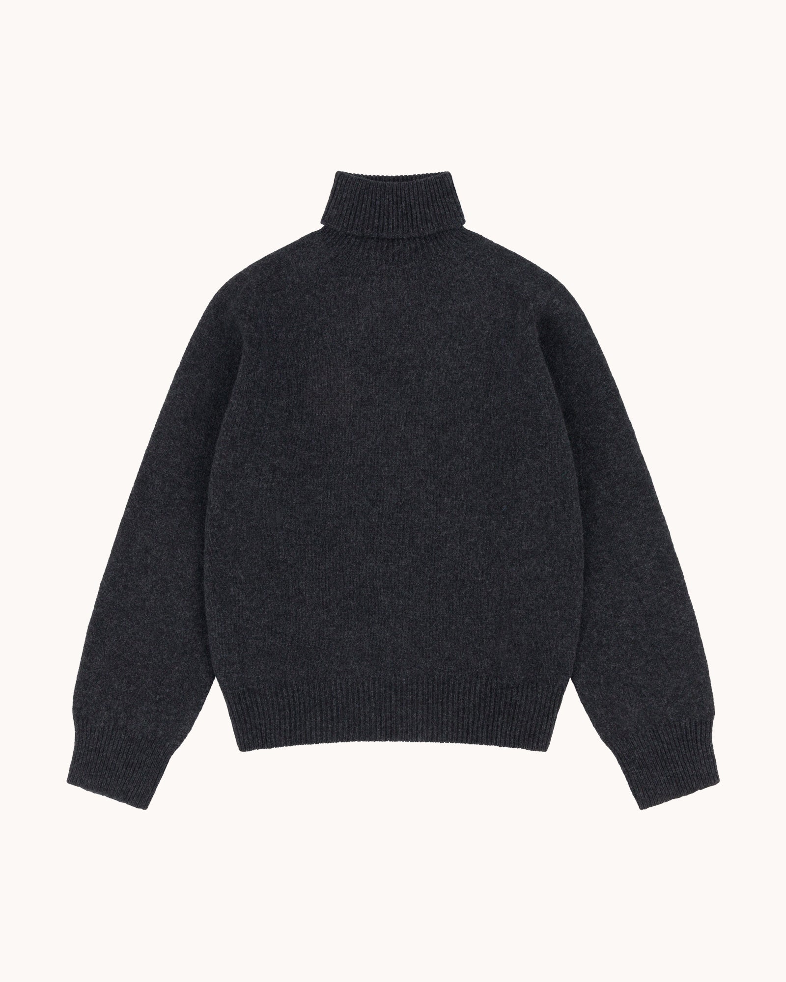 Lambswool Roll Neck Sweater - Charcoal