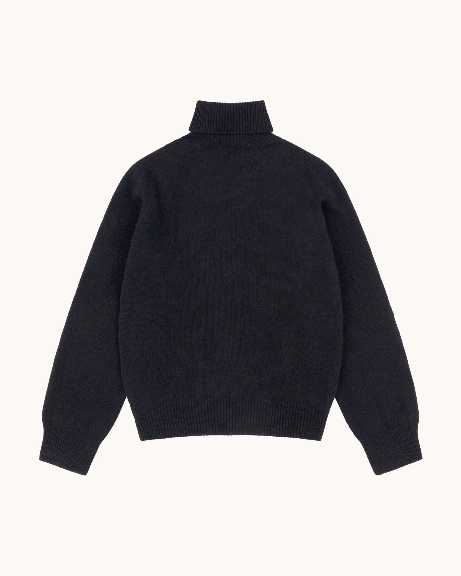 Lambswool Roll Neck Sweater - Black