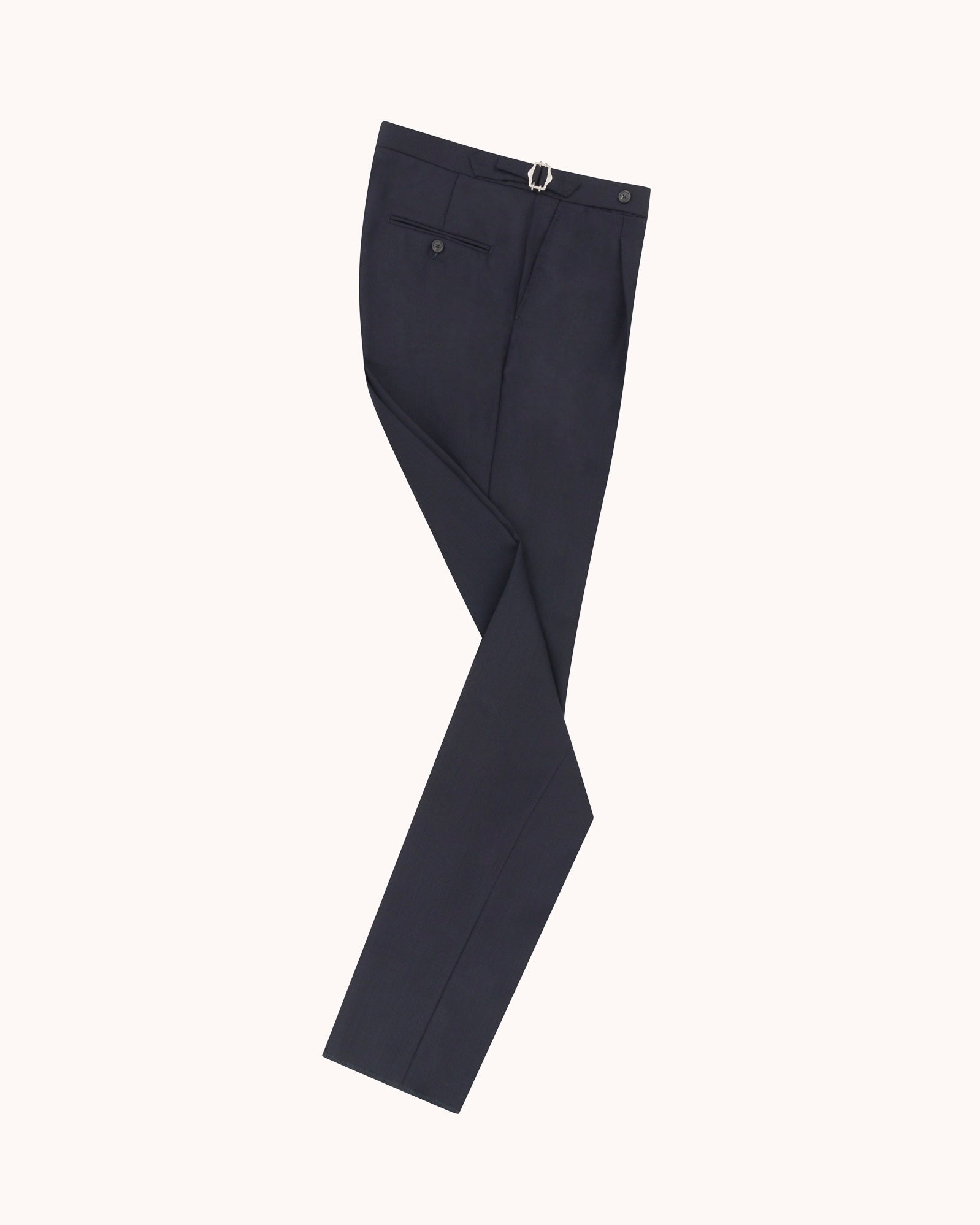 Single Pleat Trouser - Navy Tropical Wool