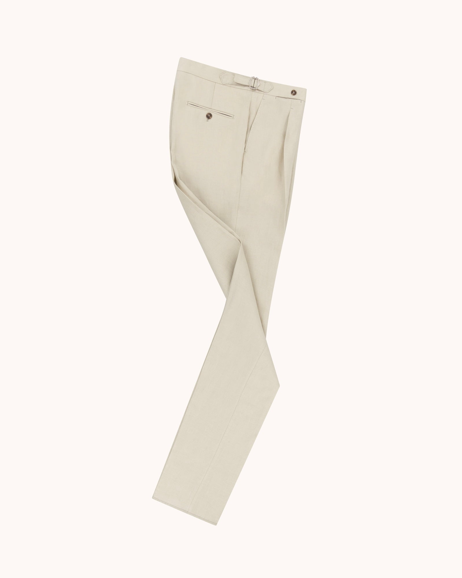 Single Pleat Trouser - Sand Linen