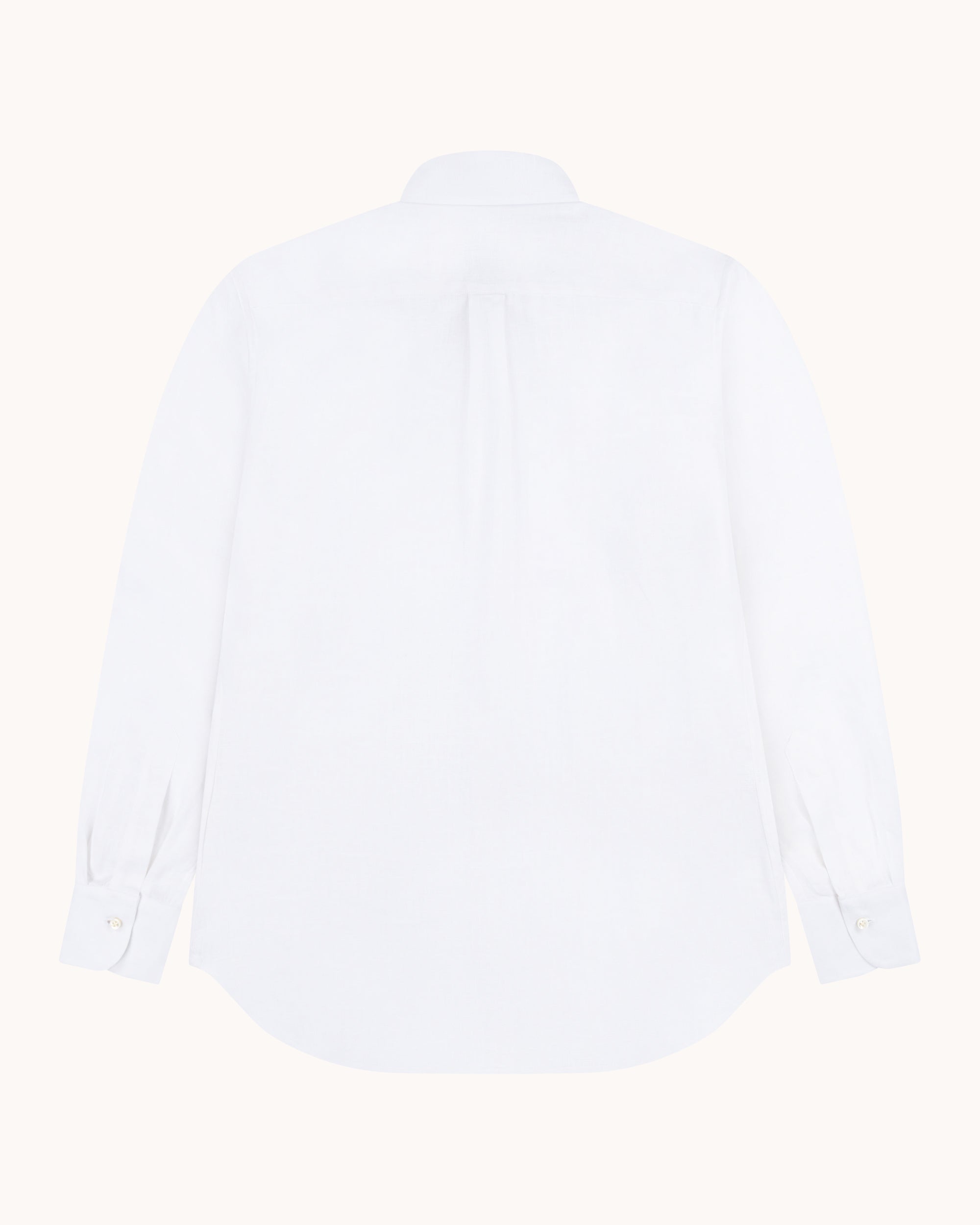 Button Down Collar Shirt - White Linen