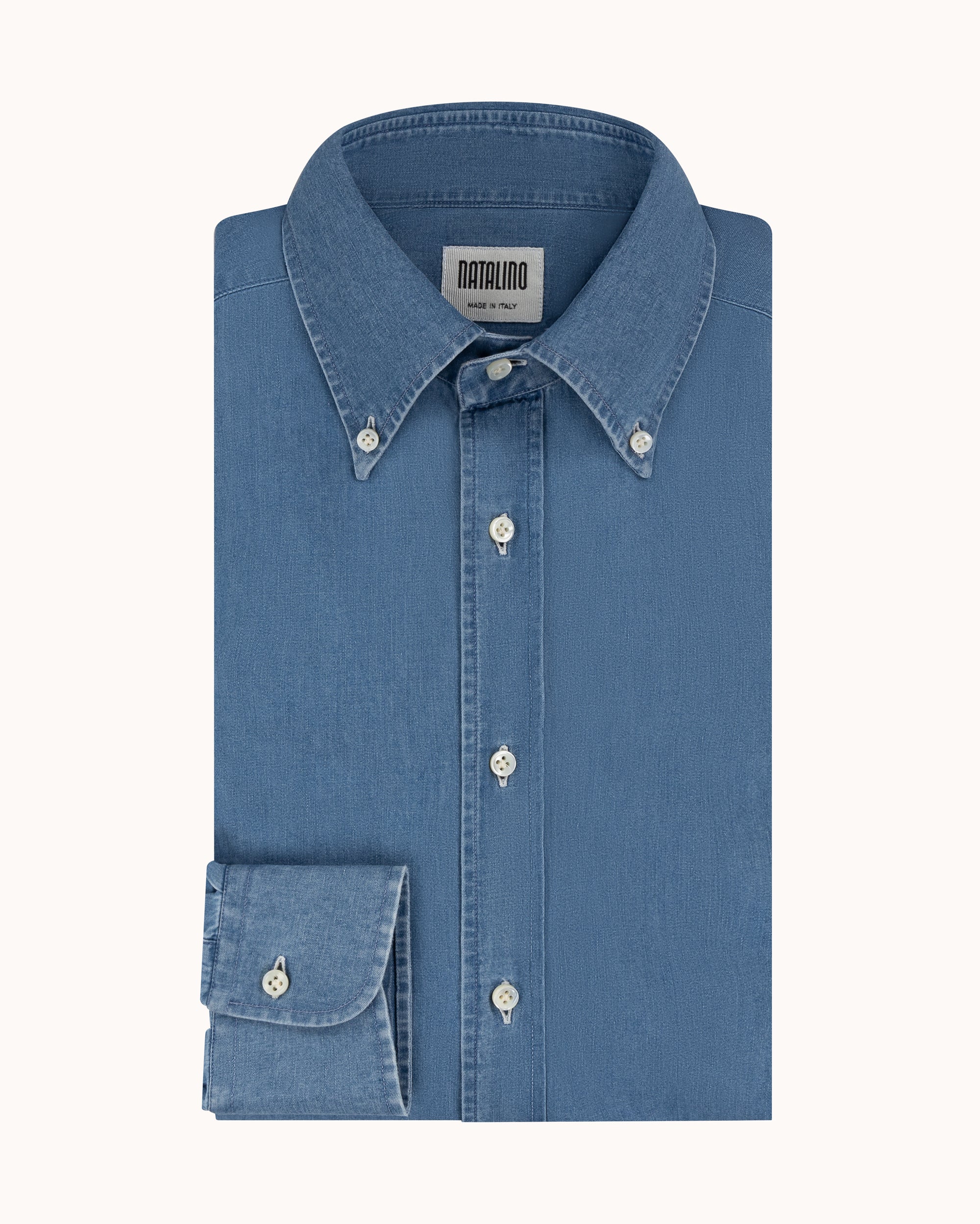 Button Down Collar Shirt - Wash Denim