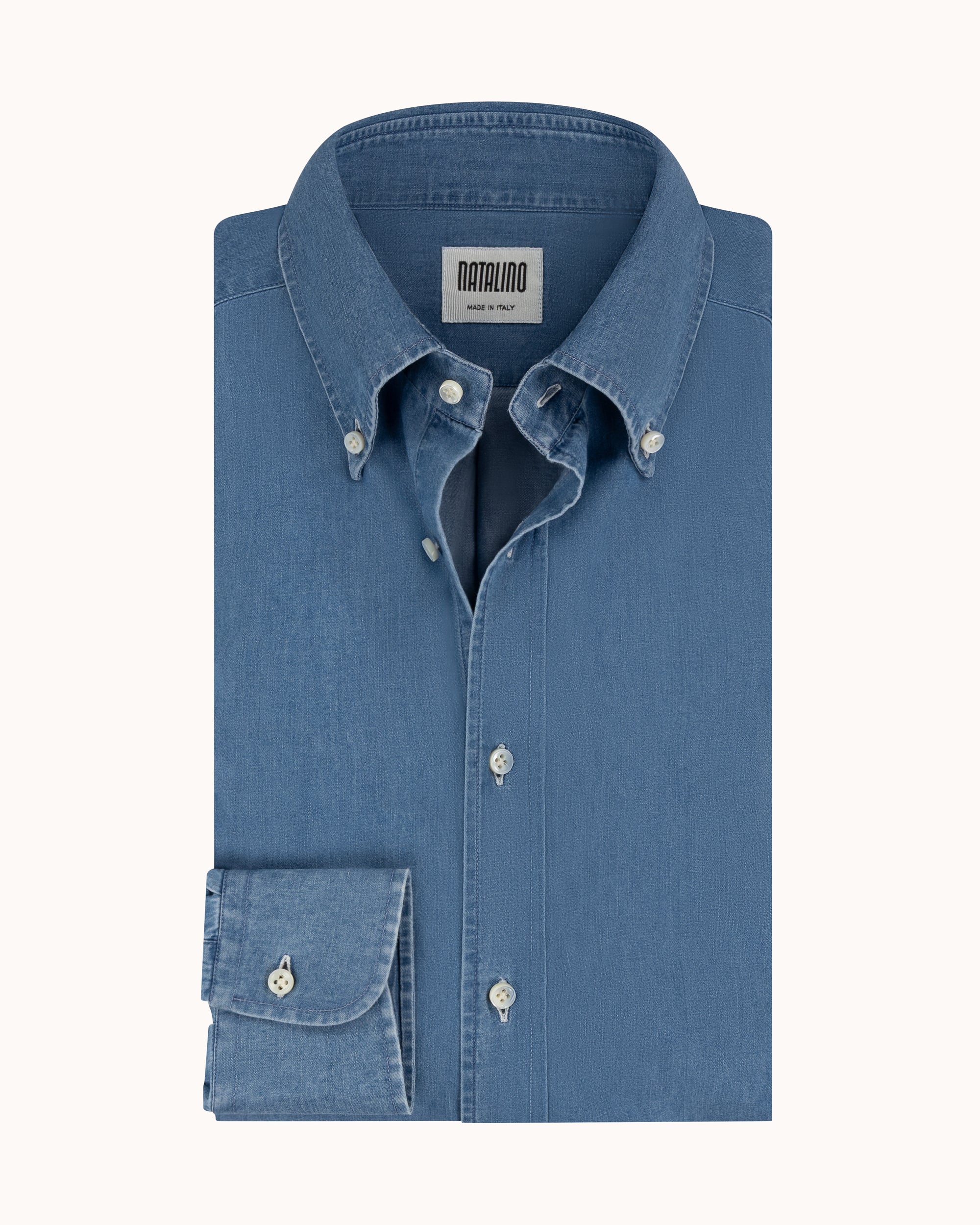 Button Down Collar Shirt - Wash Denim