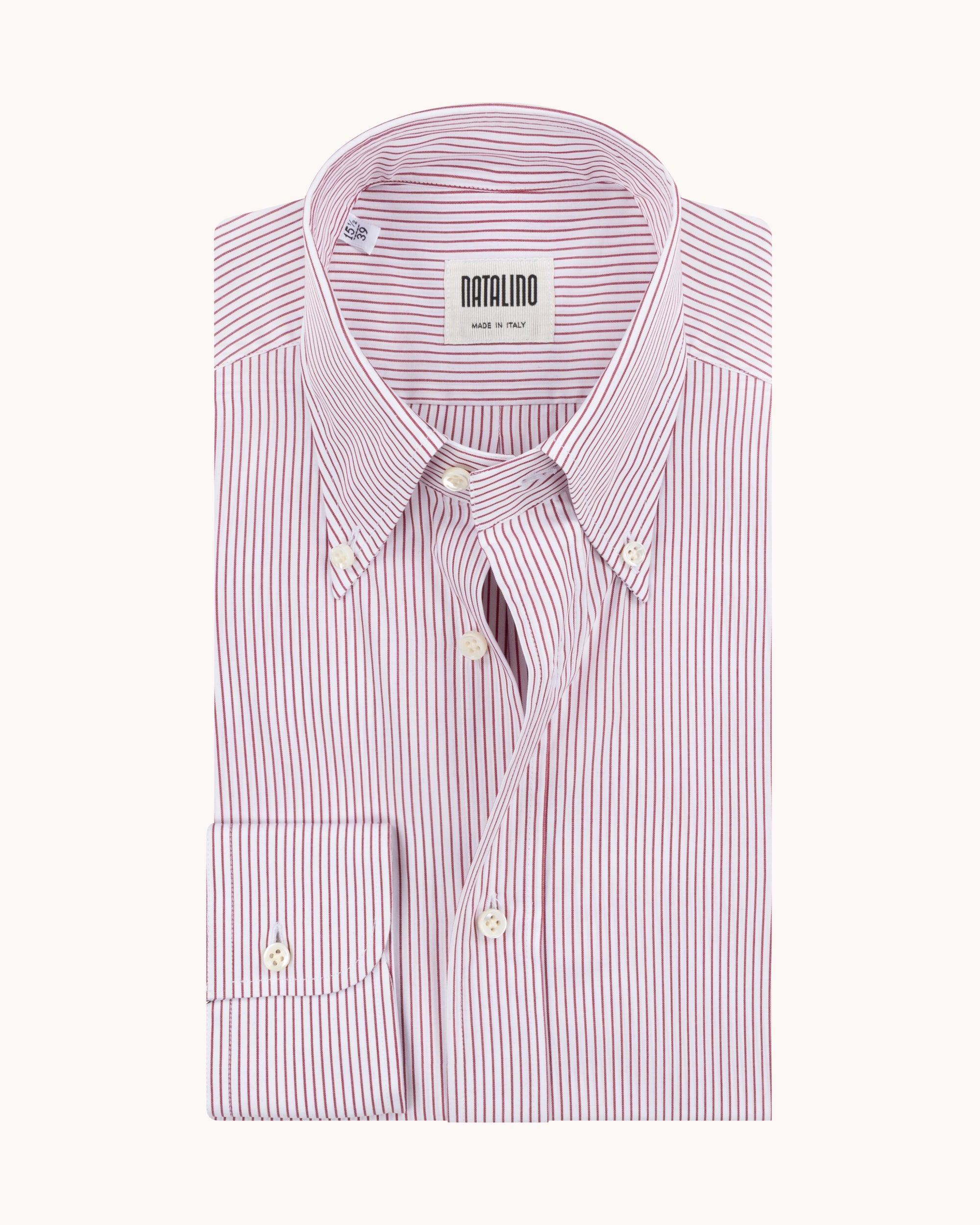 burgundy and white striped dress shirt Indochino Men's Custom Hunton Stripe Burgundy Shirt