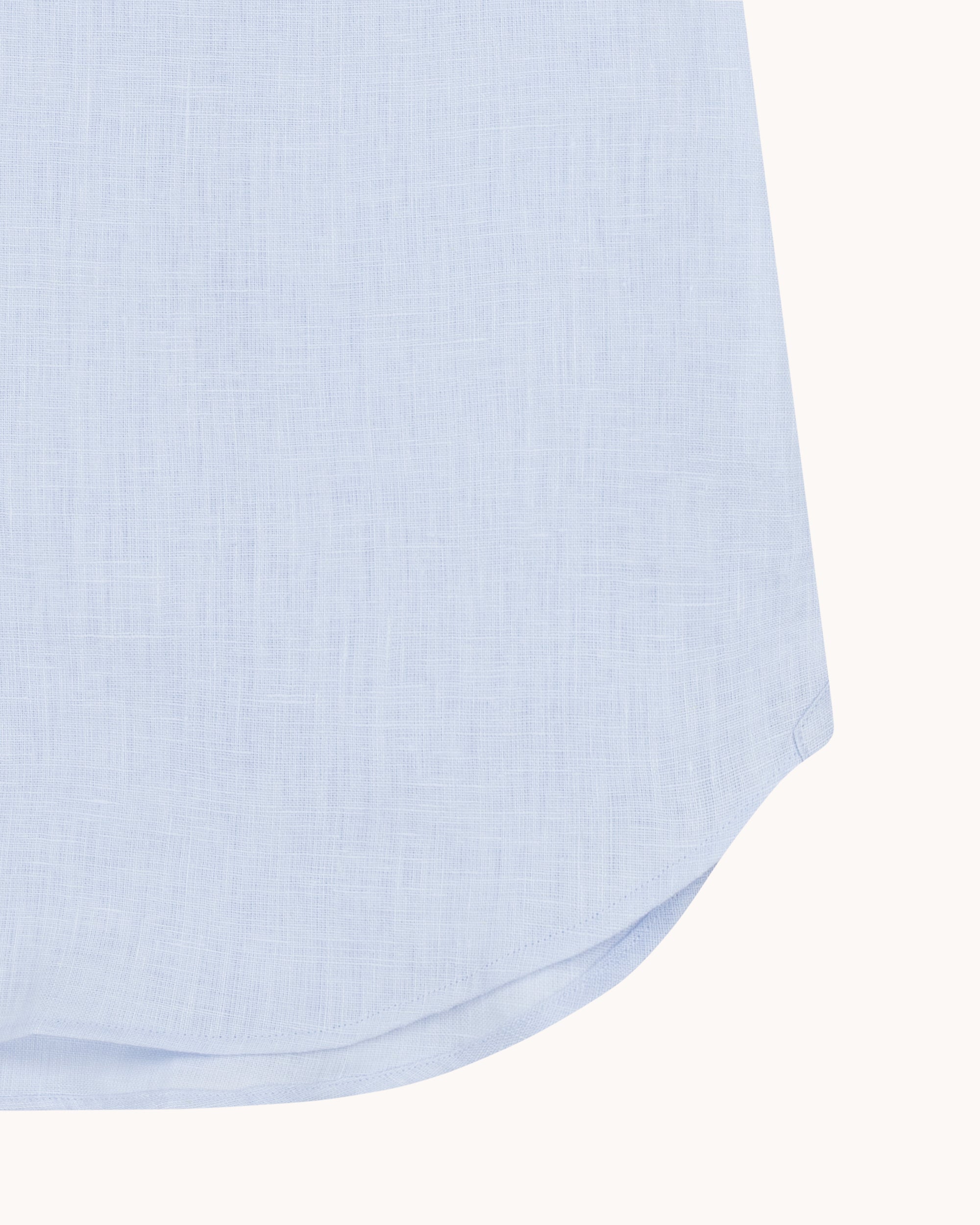 Spread Collar Shirt - Light Blue Linen