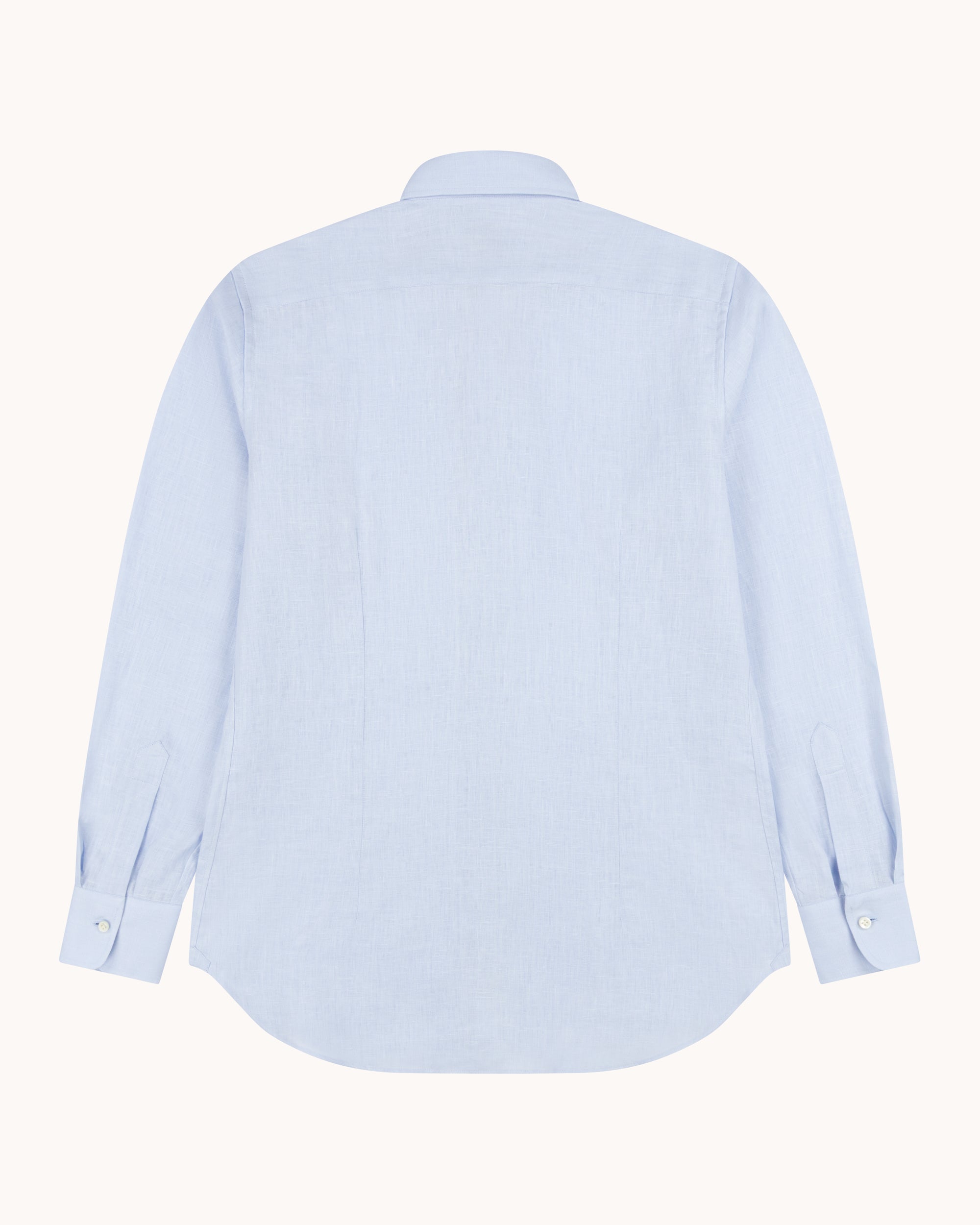 Spread Collar Shirt - Light Blue Linen