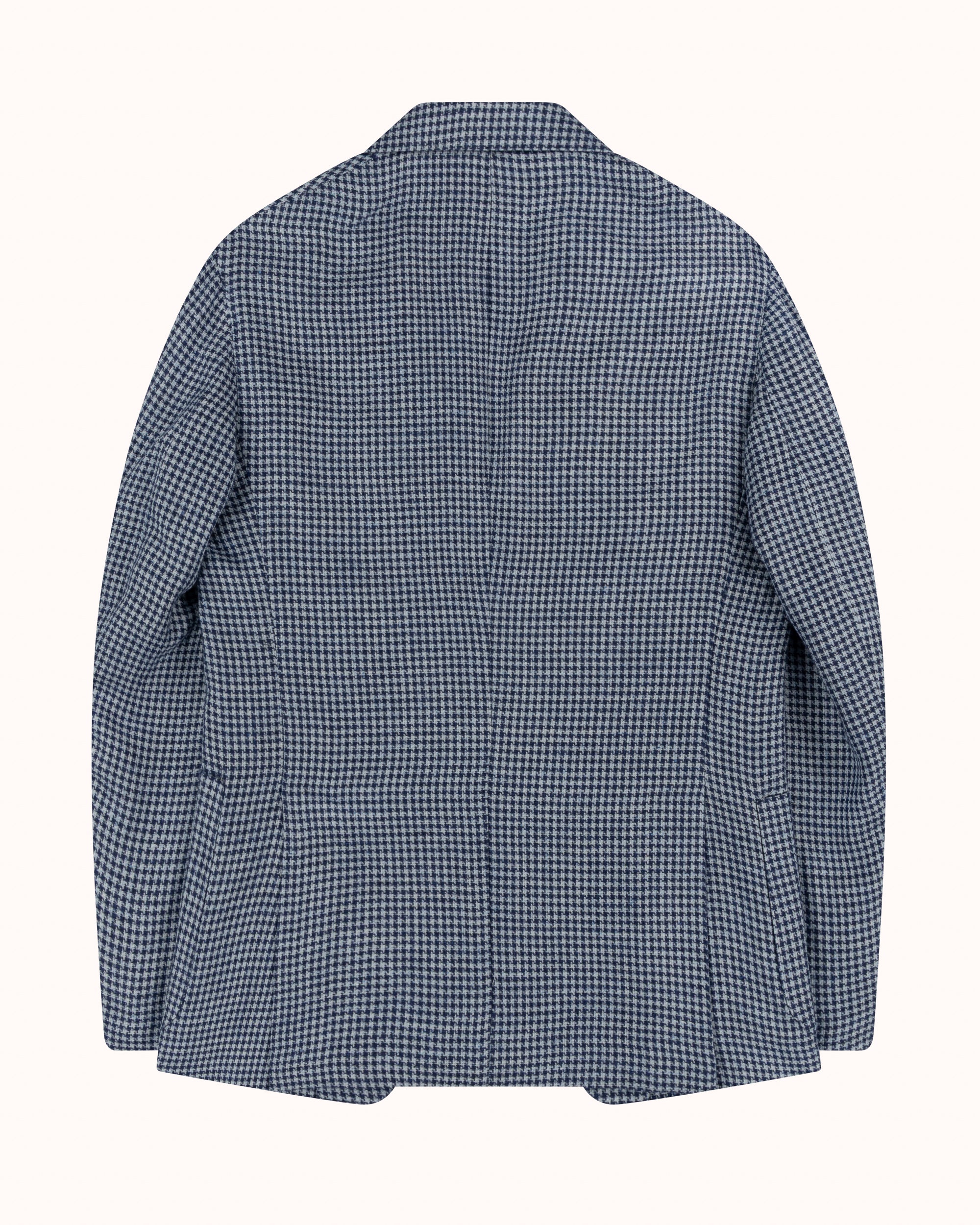 Sport Jacket - Blue Houndstooth Linen Cotton