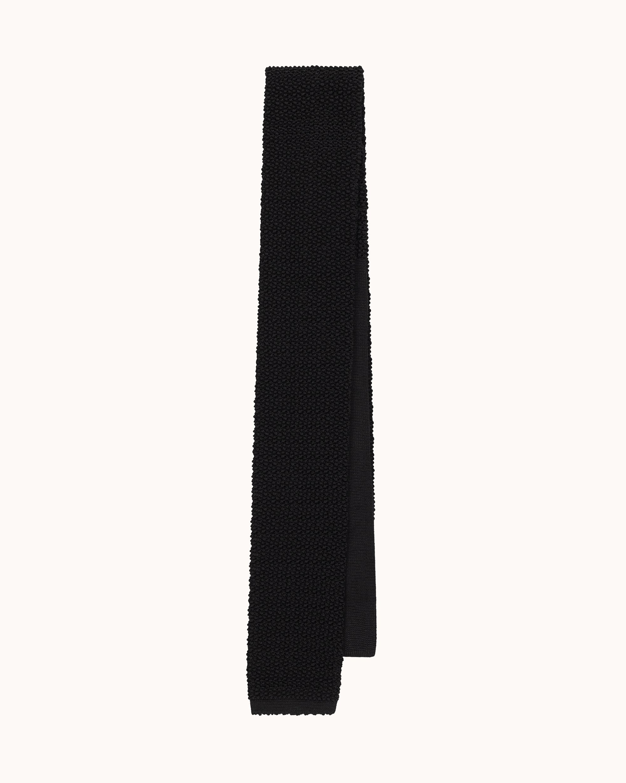 Shibumi Firenze - Crunchy Silk Knit Tie - Black