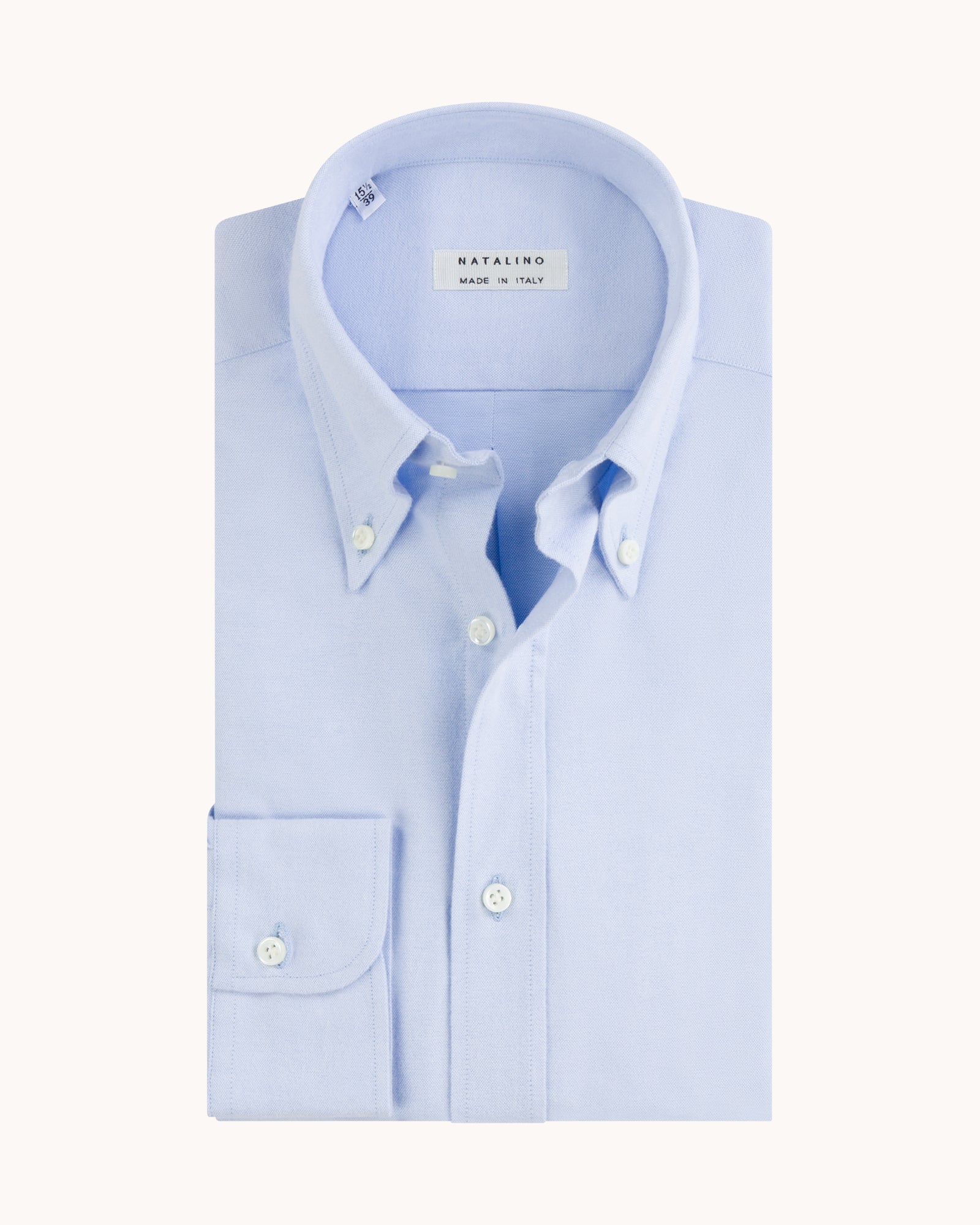 Button Down Collar Shirt - Blue Brushed Oxford Cotton