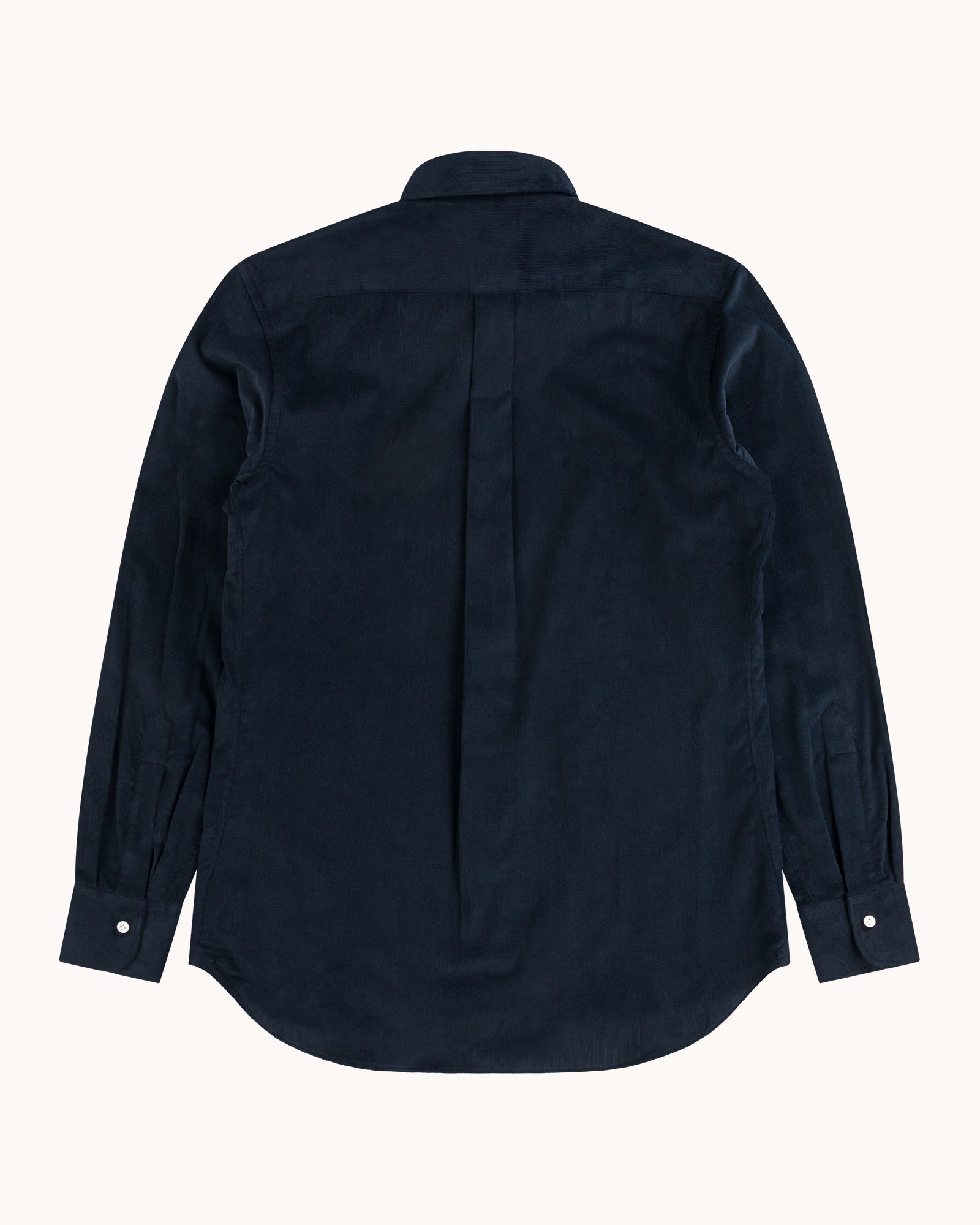 Button Down Collar Shirt - Dark Navy Cotton Corduroy