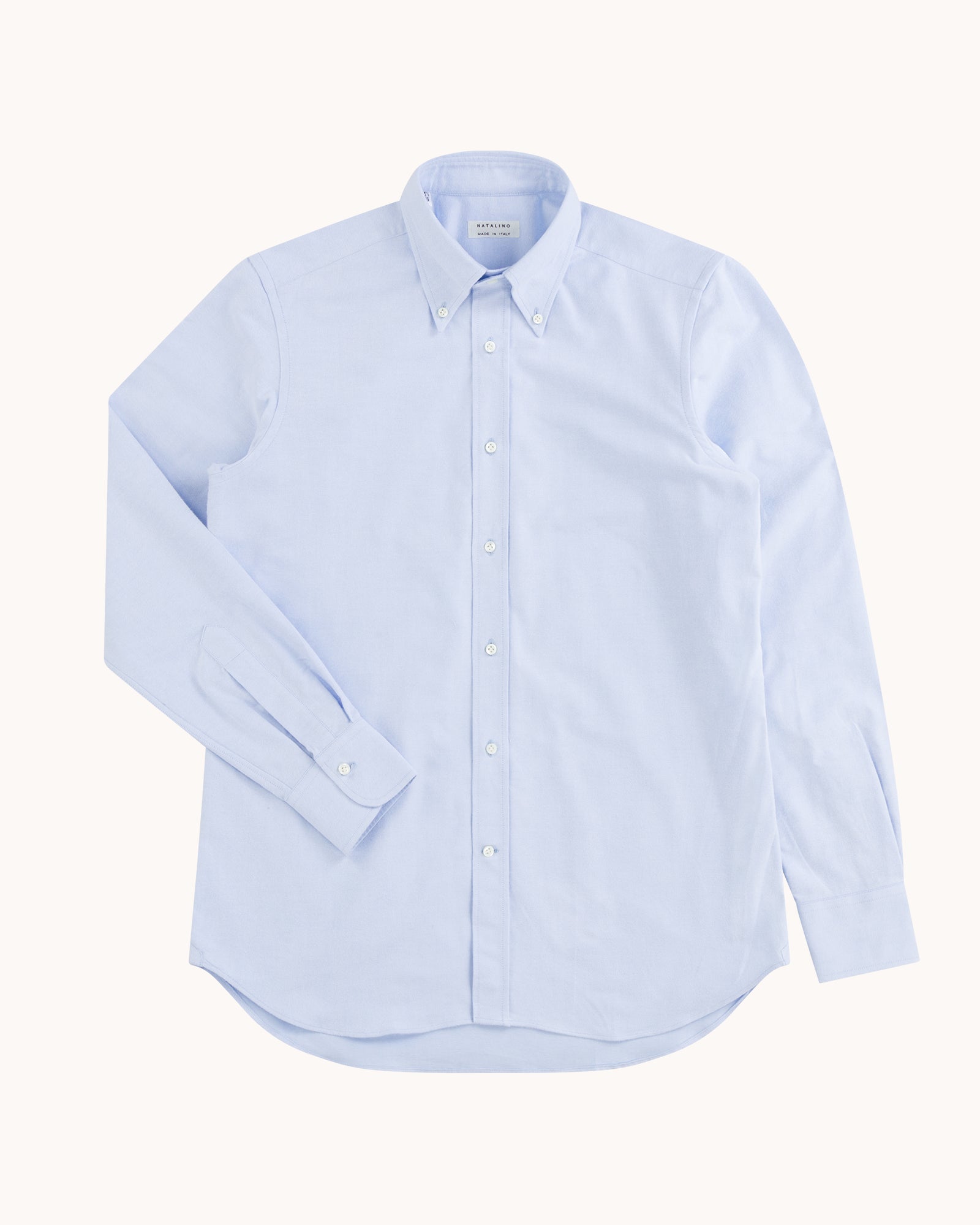 Button Down Collar Shirt - Blue Brushed Oxford Cotton