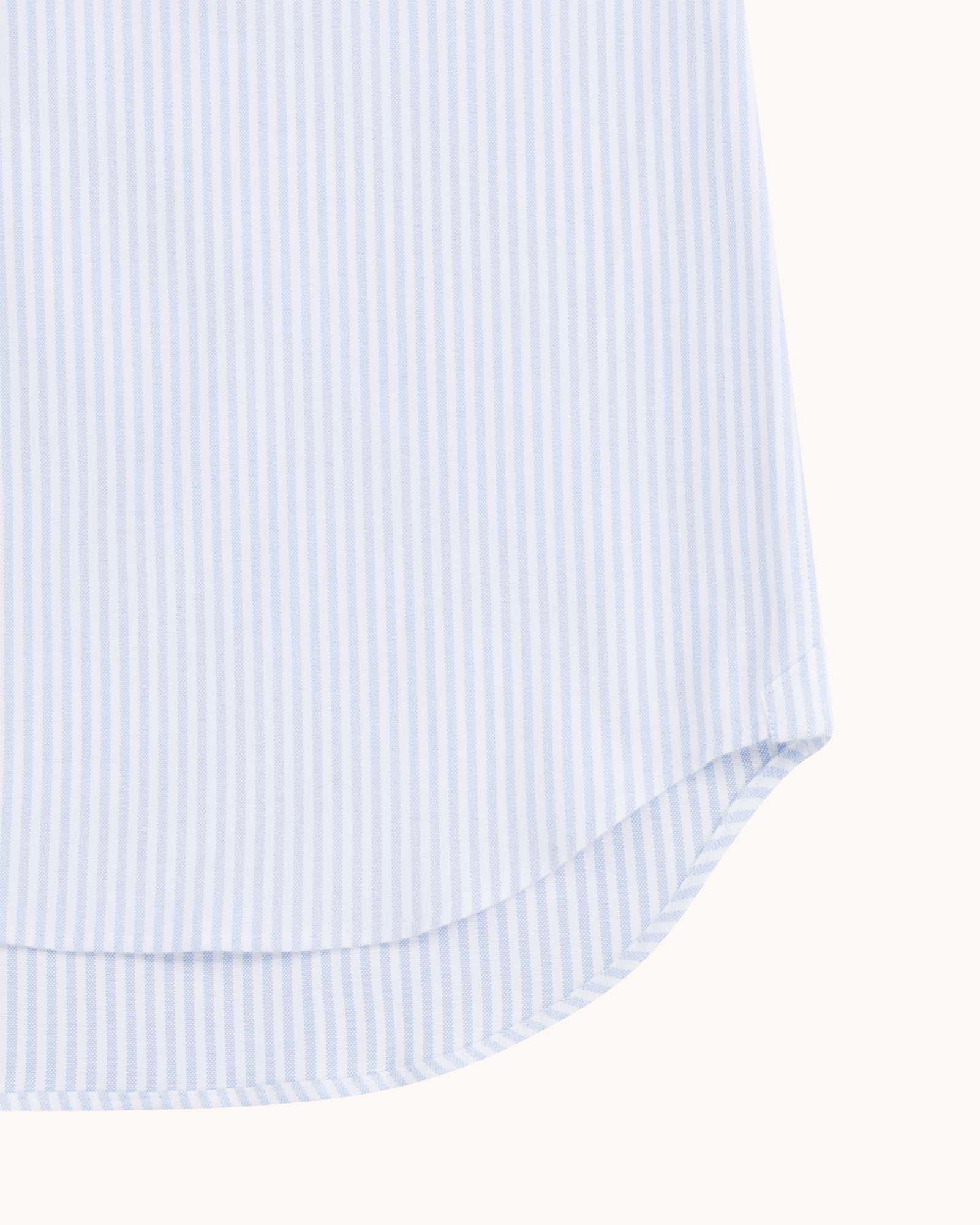 Button Down Collar Shirt - Blue Stripe Brushed Oxford Cotton