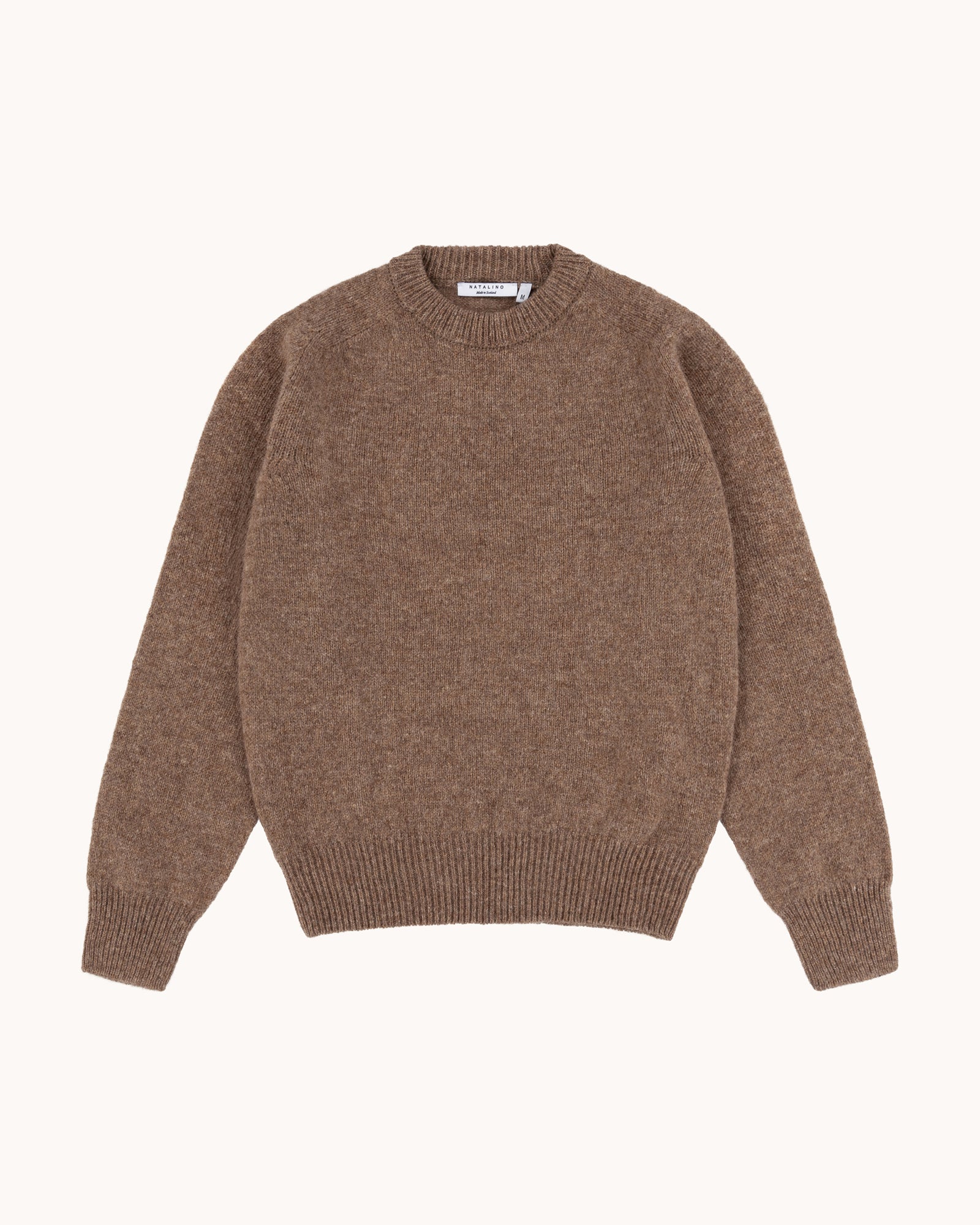 Shetland Wool Crew Neck Sweater - Nutmeg – Natalino