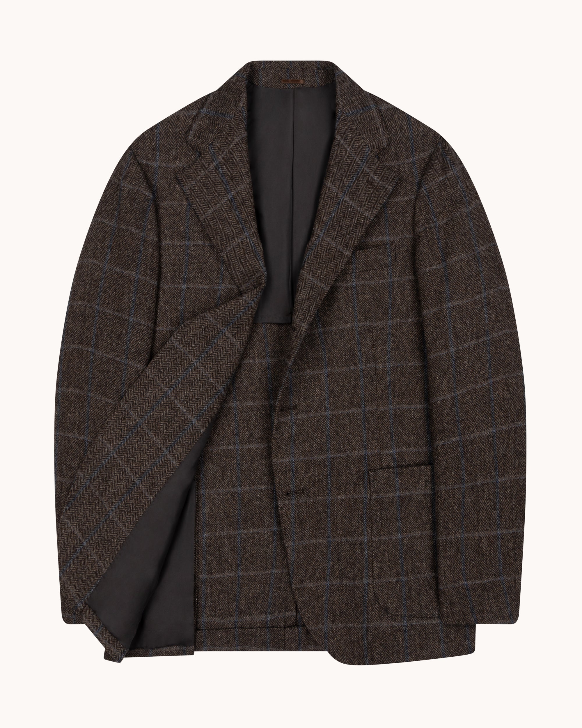 Sport Jacket - Brown Herringbone Overcheck Wool Cashmere