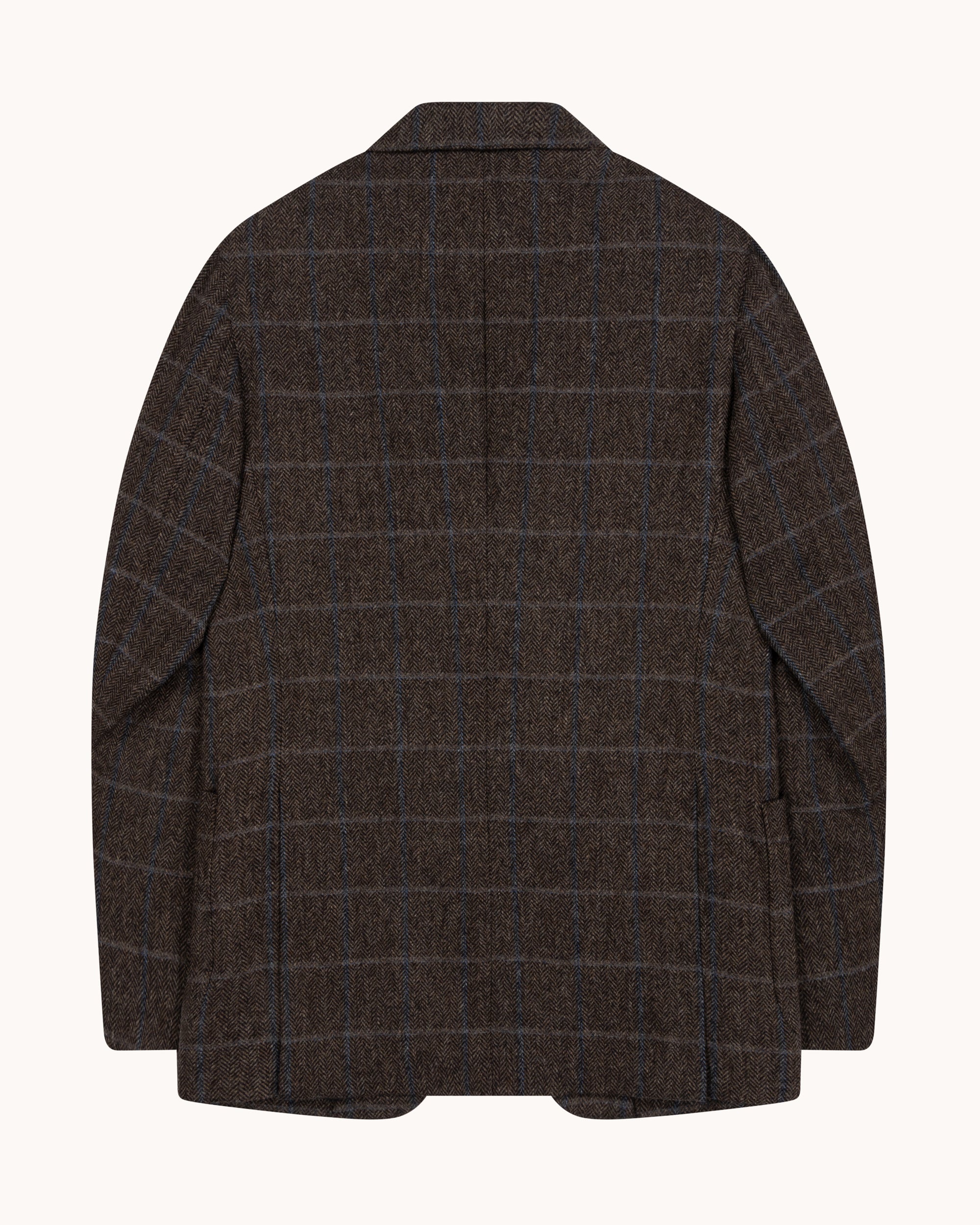 Sport Jacket - Brown Herringbone Overcheck Wool Cashmere