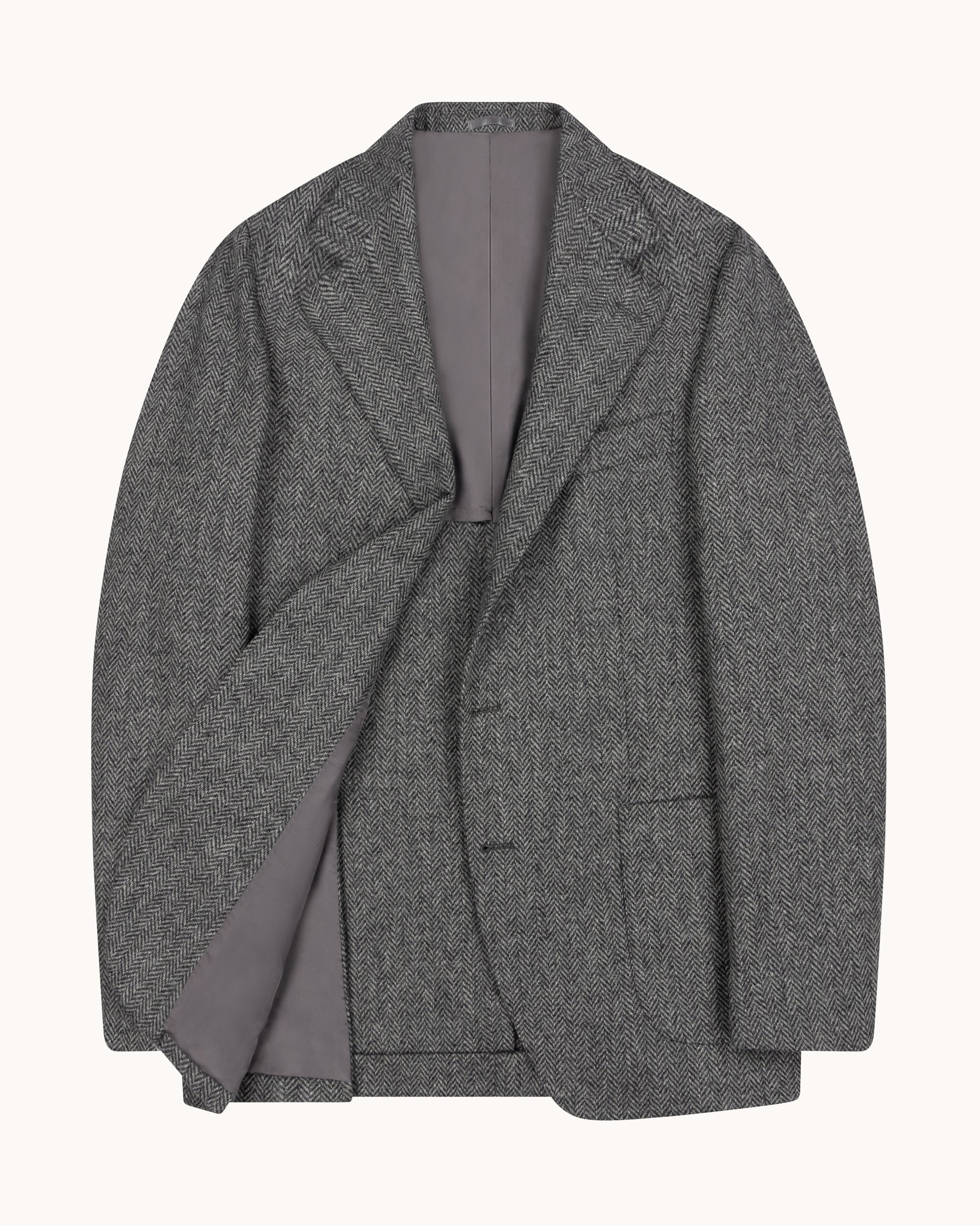 Sport Jacket - Grey Herringbone Wool