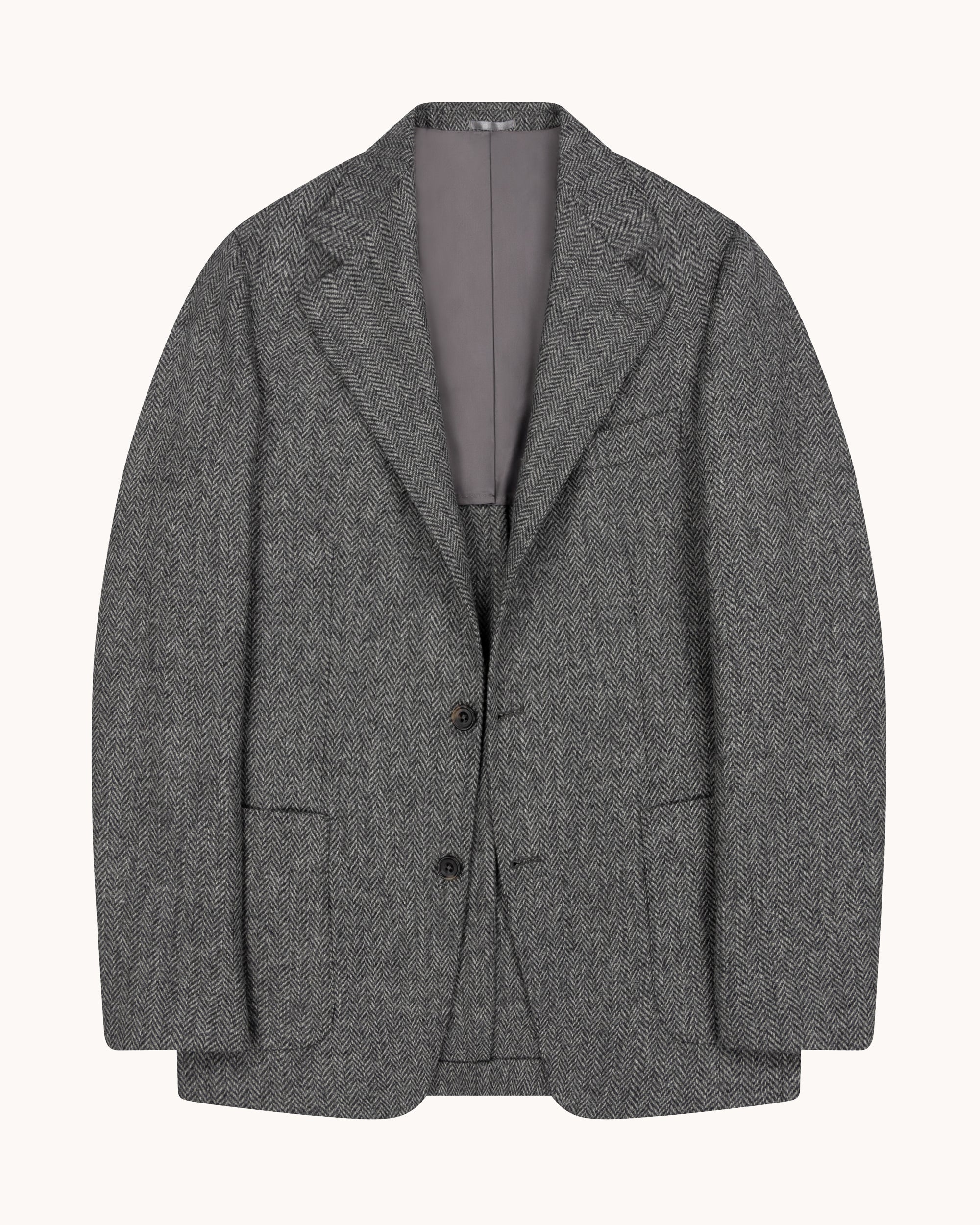 Sport Jacket - Grey Herringbone Wool