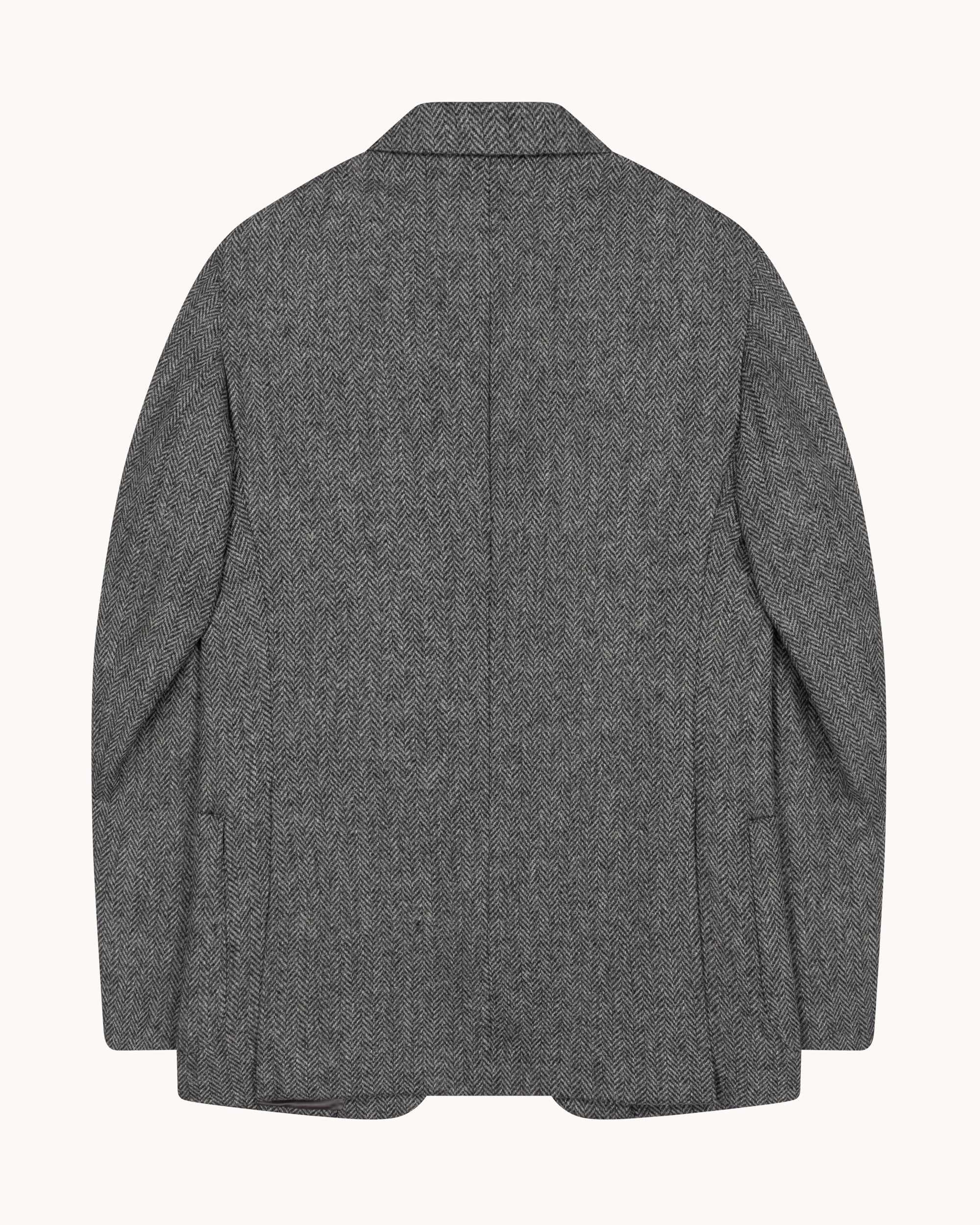 Sport Jacket - Grey Herringbone Wool