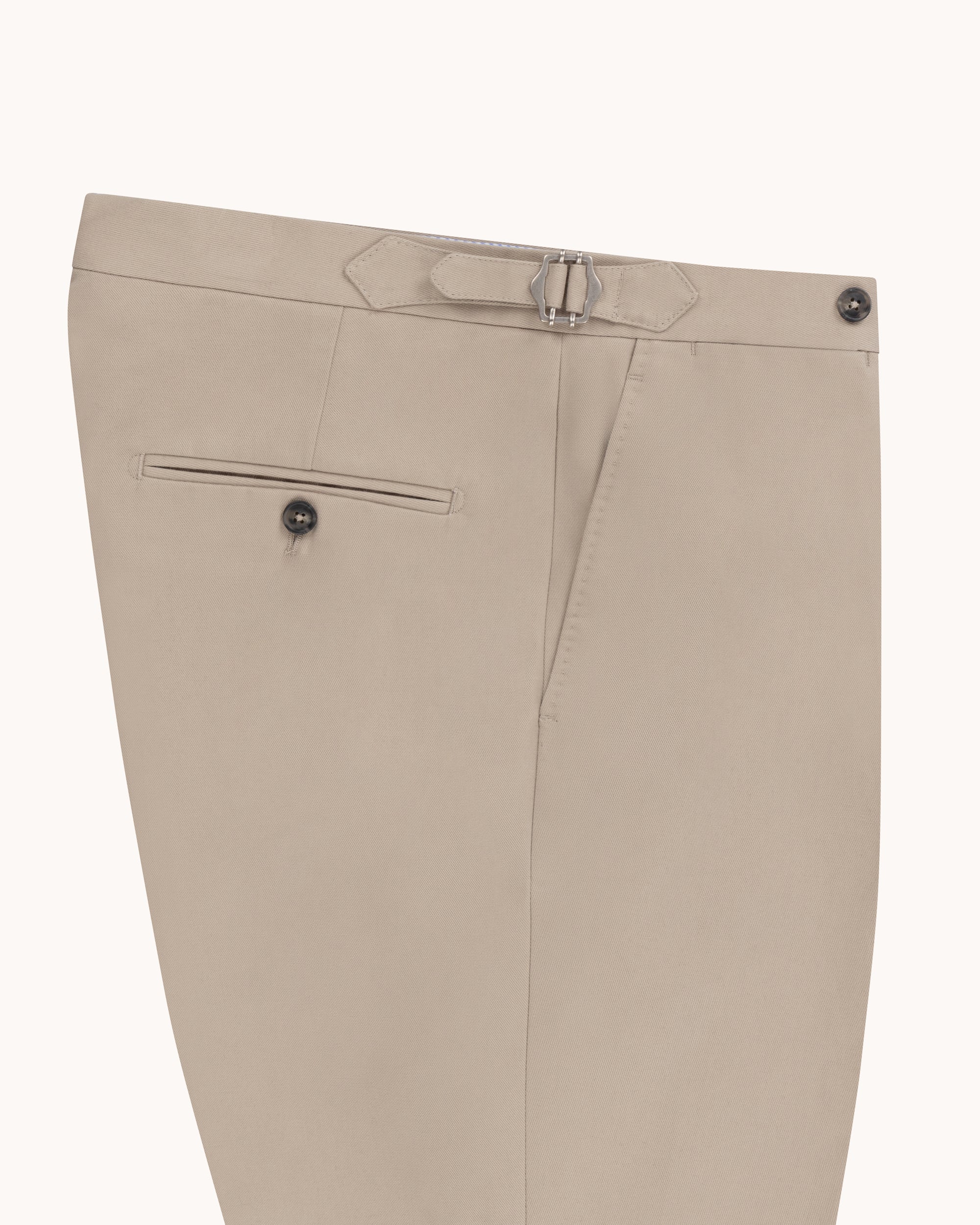 Flat Front Trouser - Stone Brushed Cotton