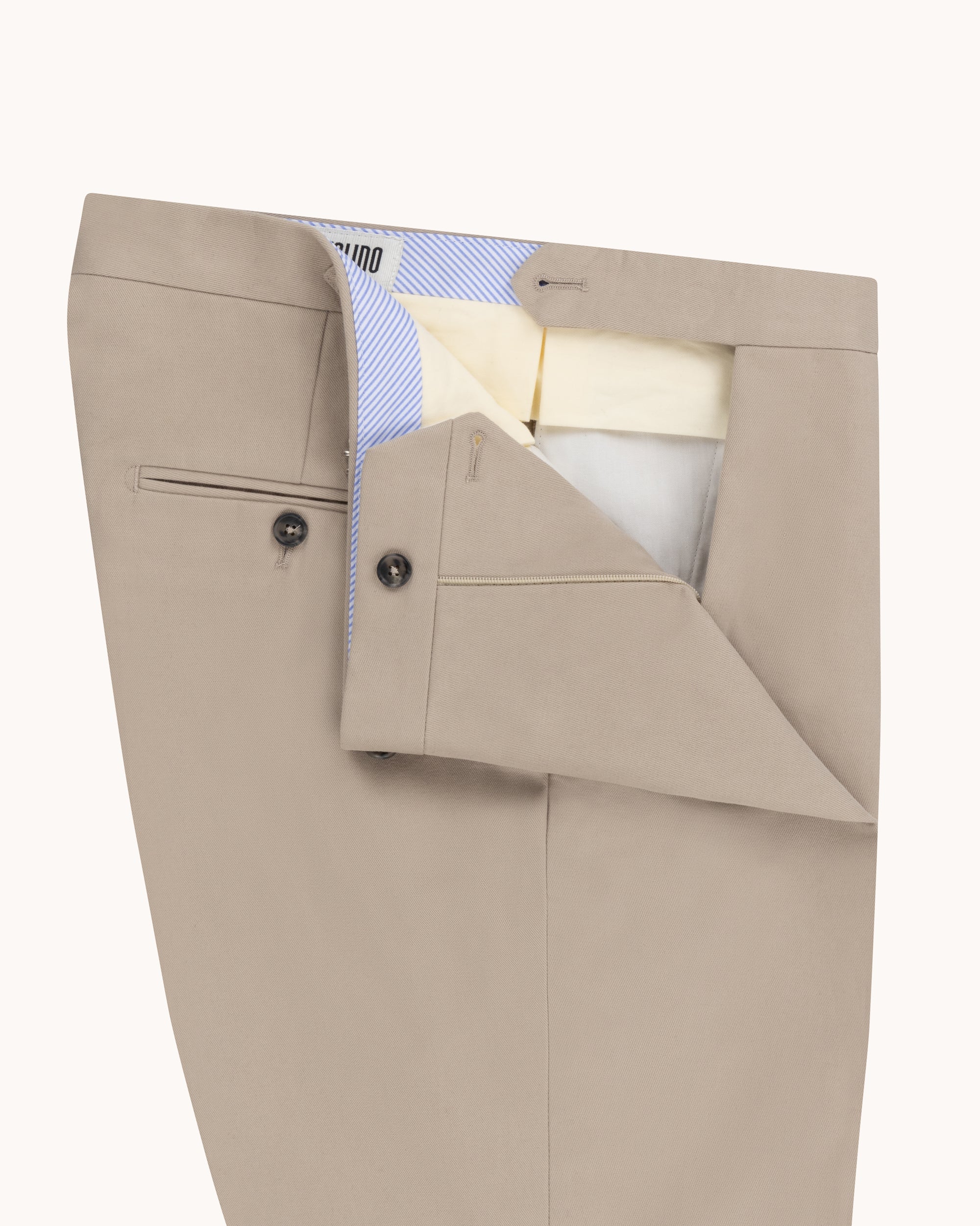 Flat Front Trouser - Stone Brushed Cotton