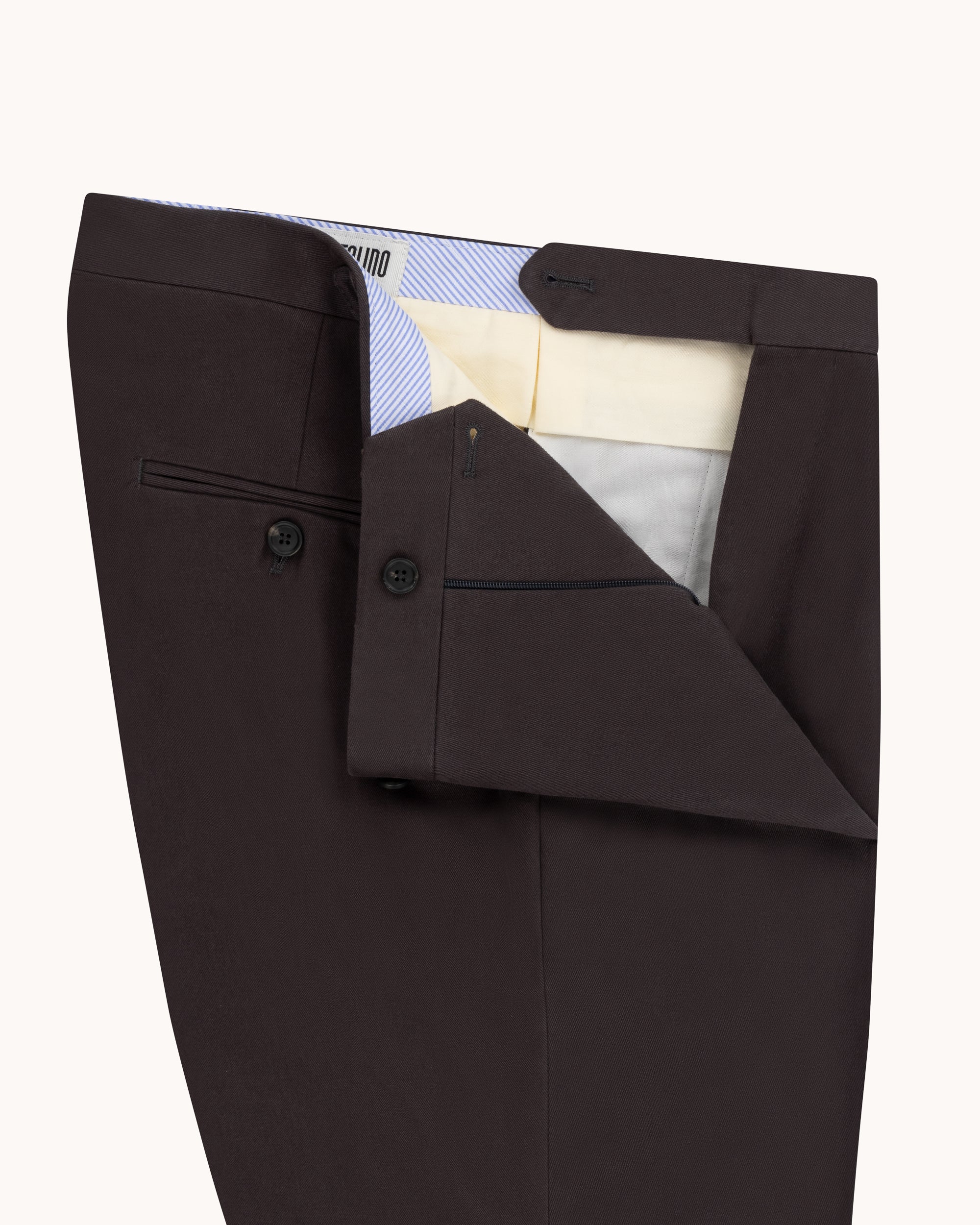 Flat Front Trouser - Anthracite Brushed Cotton