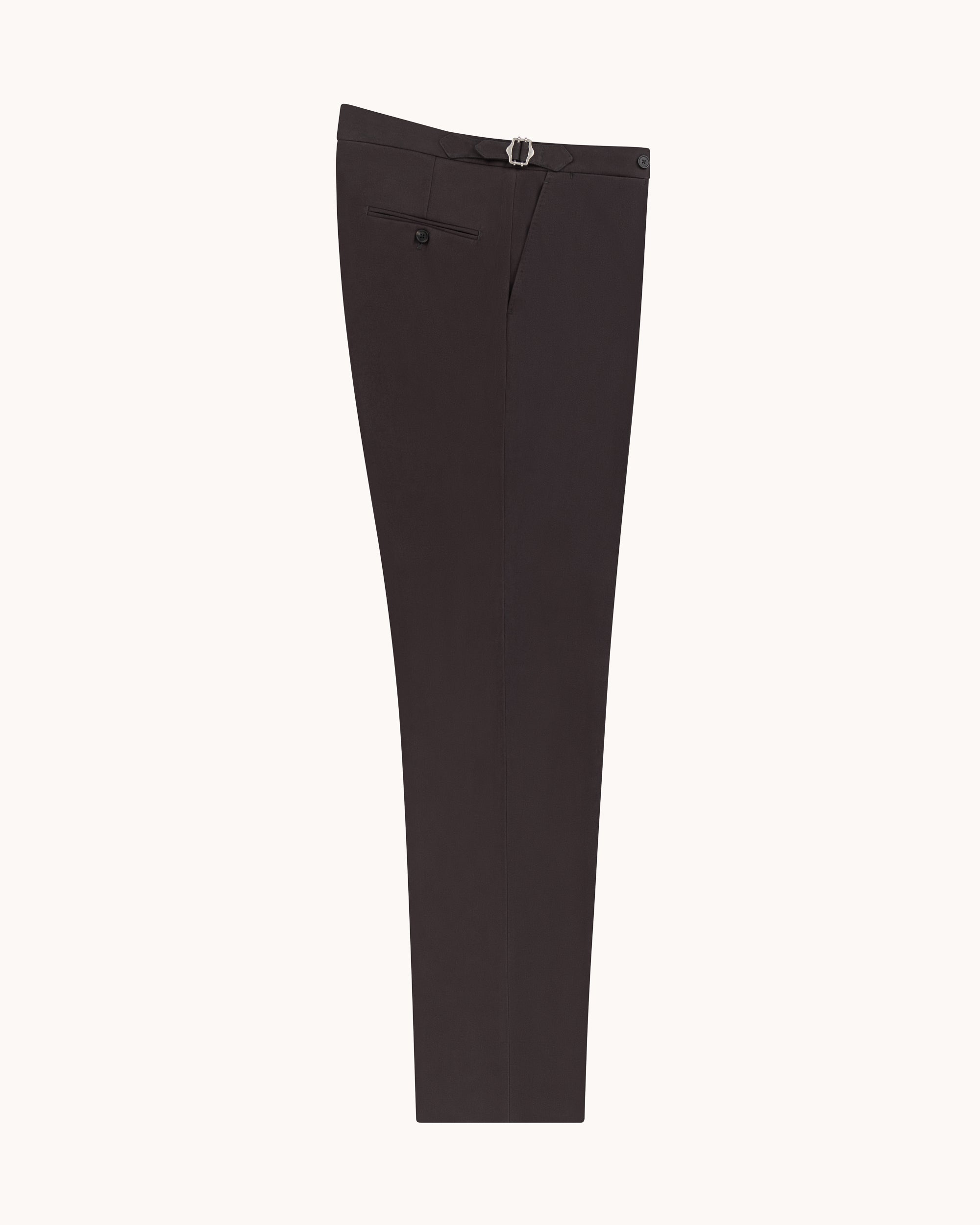 Flat Front Trouser - Anthracite Brushed Cotton