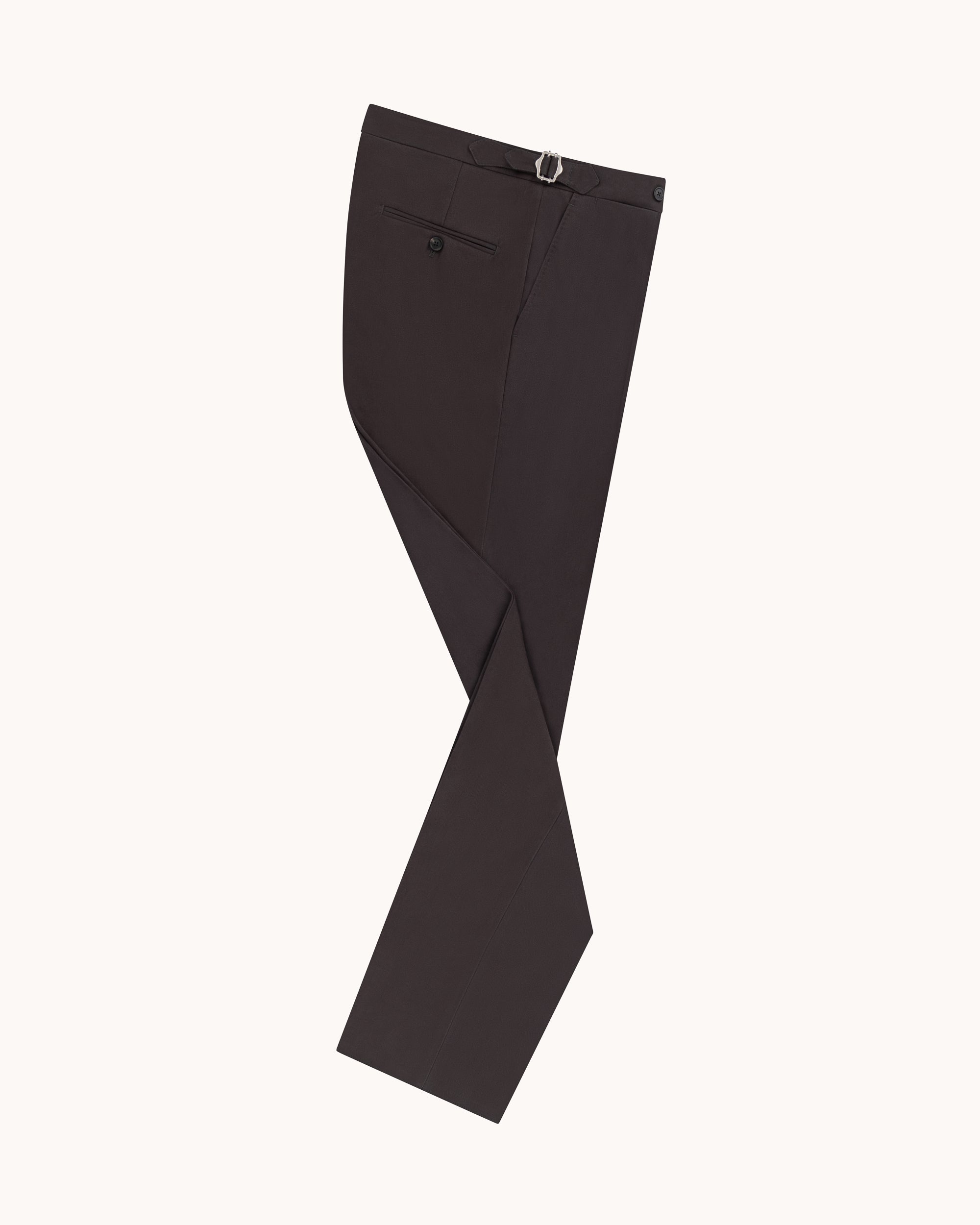 Flat Front Trouser - Anthracite Brushed Cotton