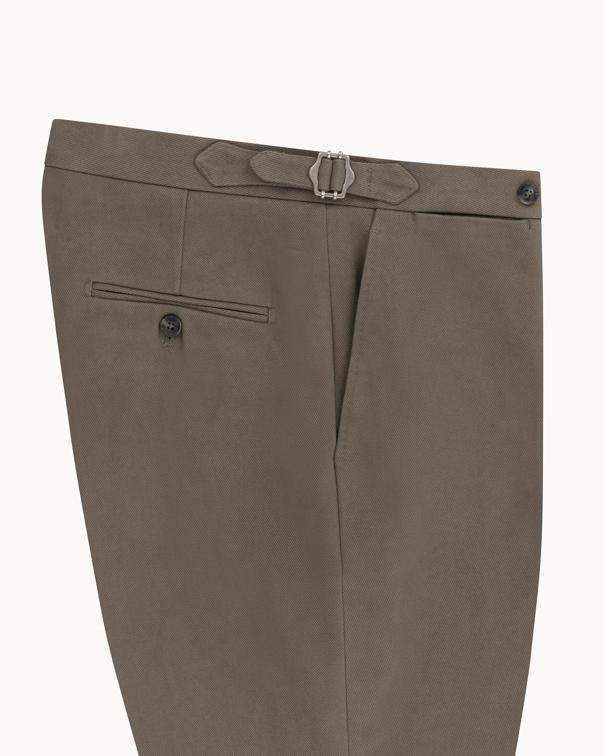 Flat Front Trouser - Lovat Cotton Drill