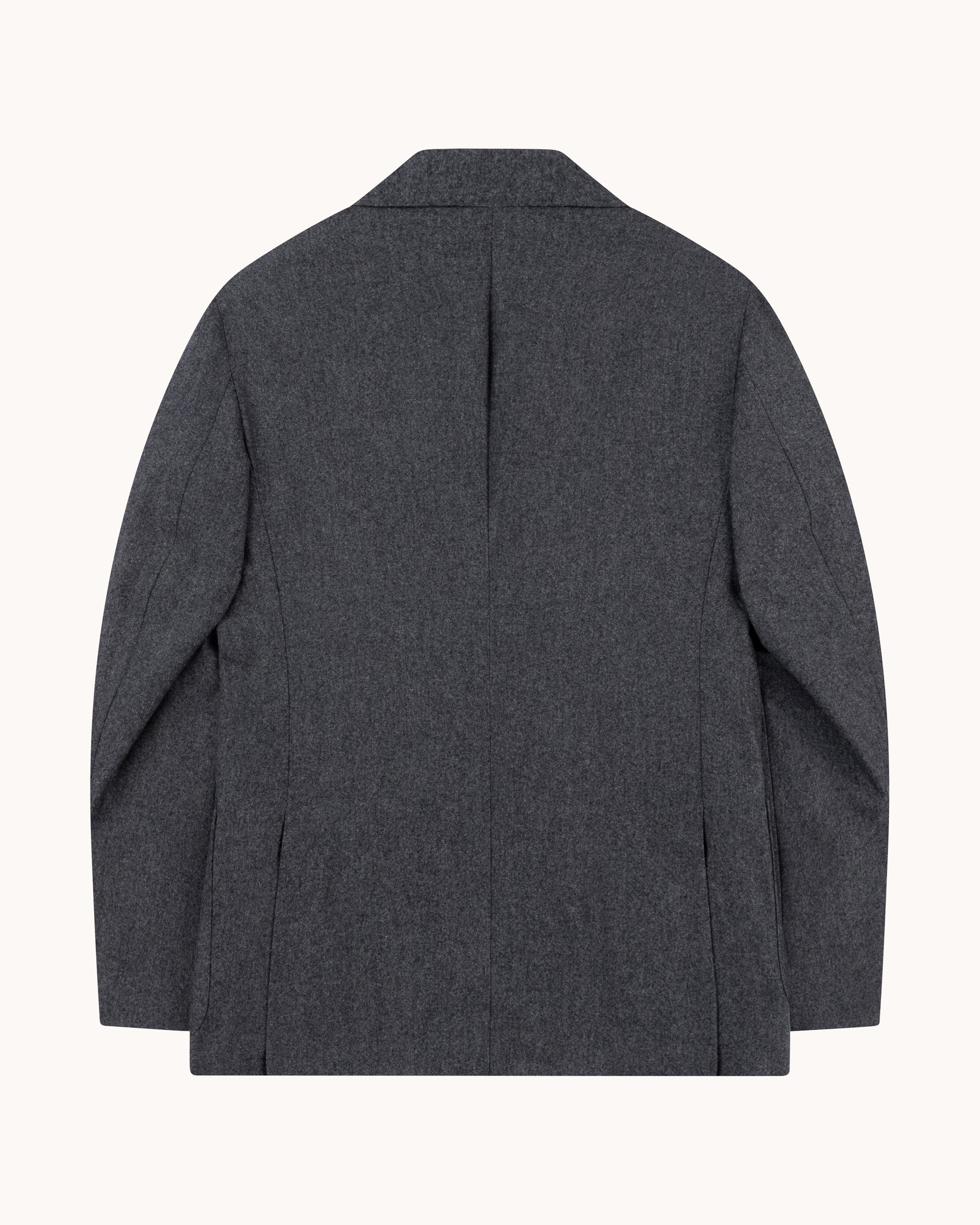 Double Breasted Sport Jacket - Mid Grey Woollen Flannel