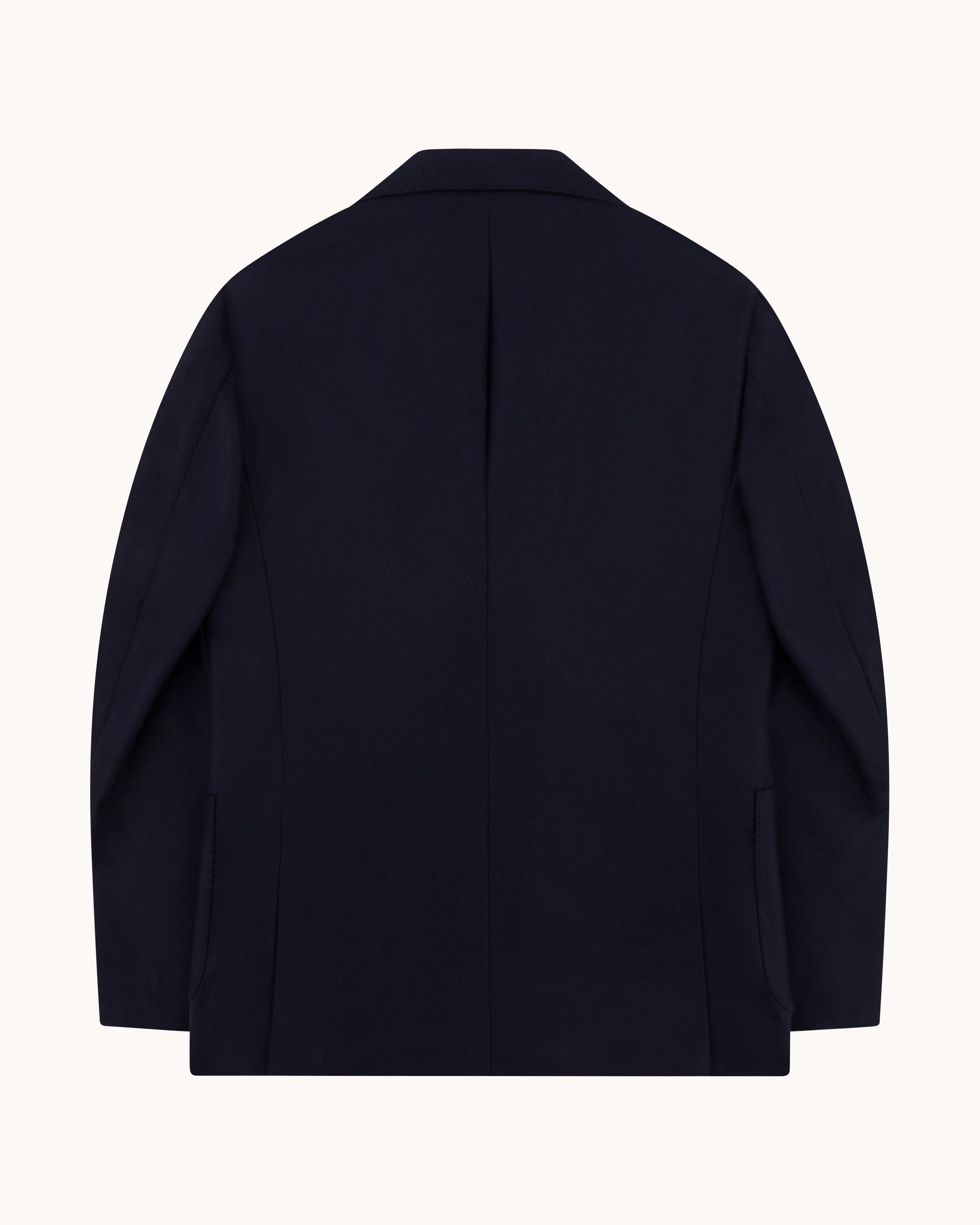 Double Breasted Sport Jacket - Navy Woollen Flannel