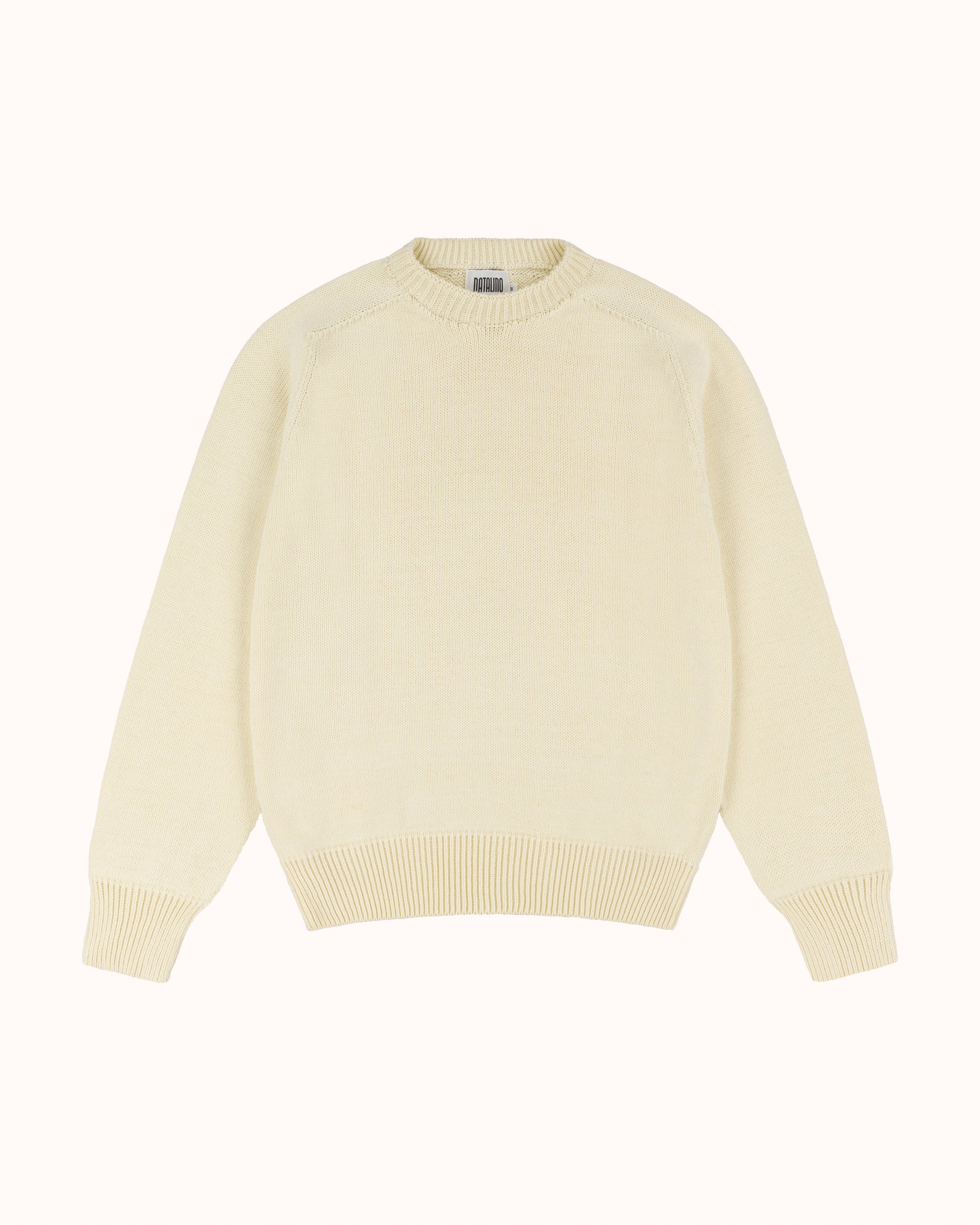 Cotton Crew Neck Sweater - Cream