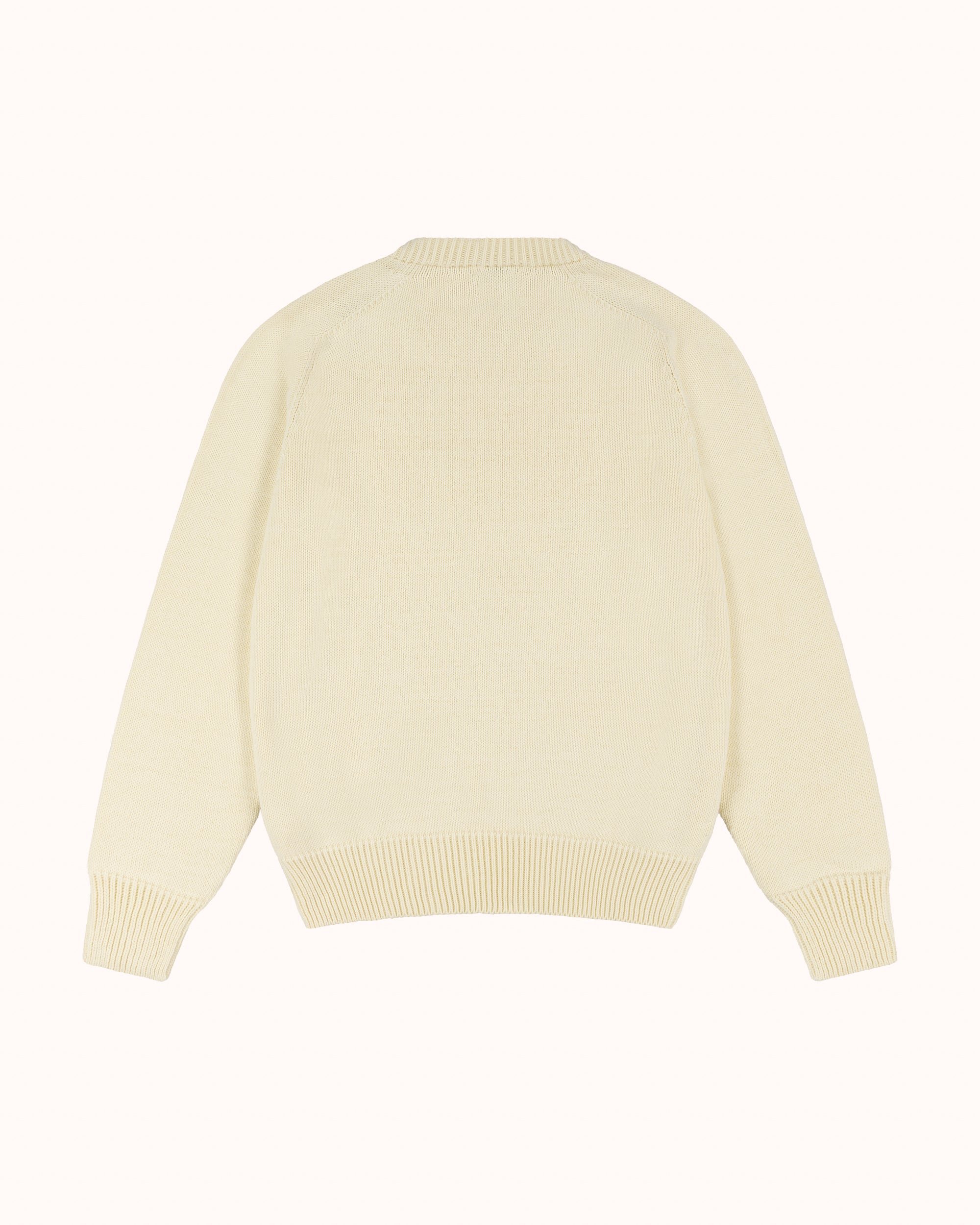 Cotton Crew Neck Sweater - Cream