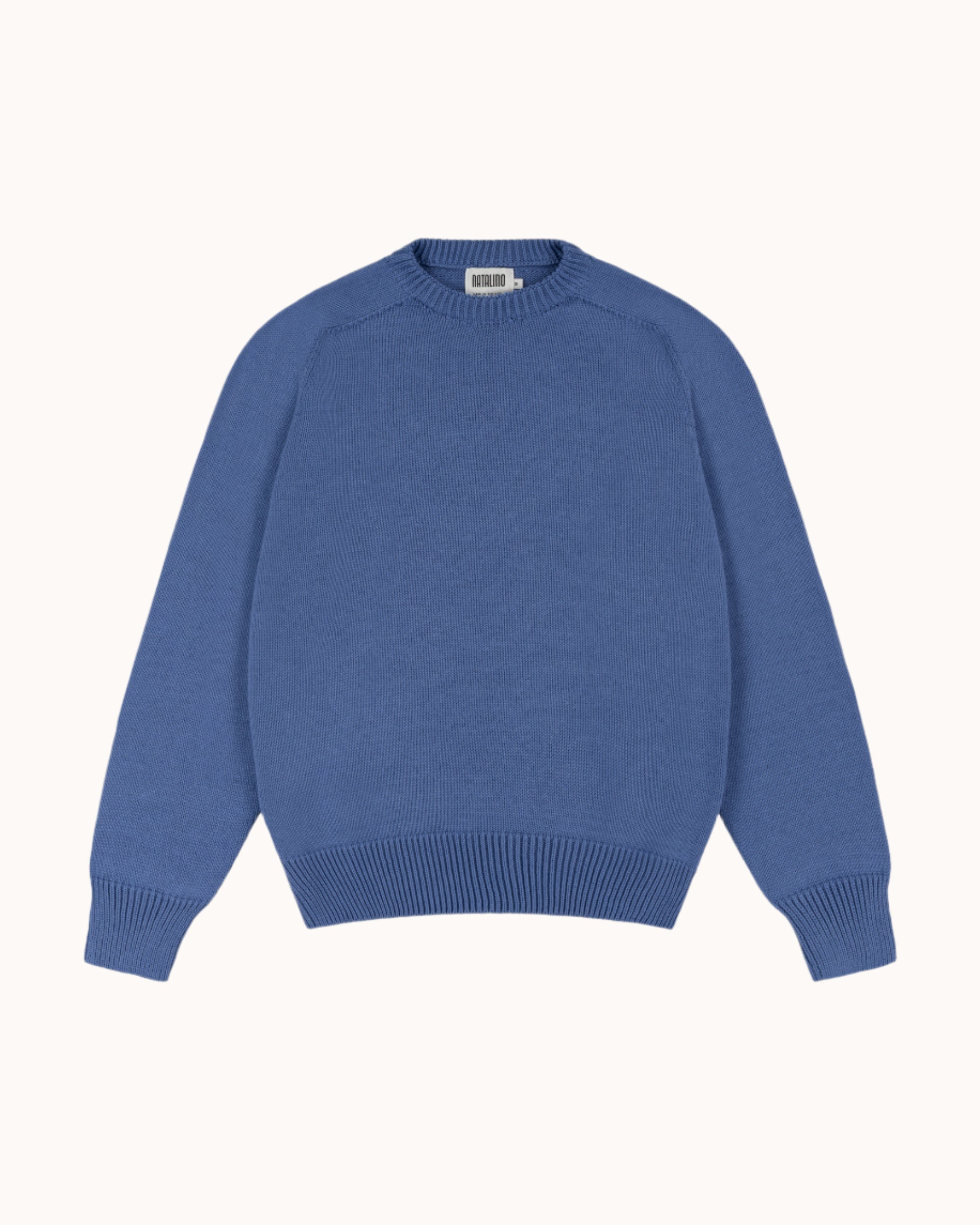 Cotton Crew Neck Sweater - French Blue