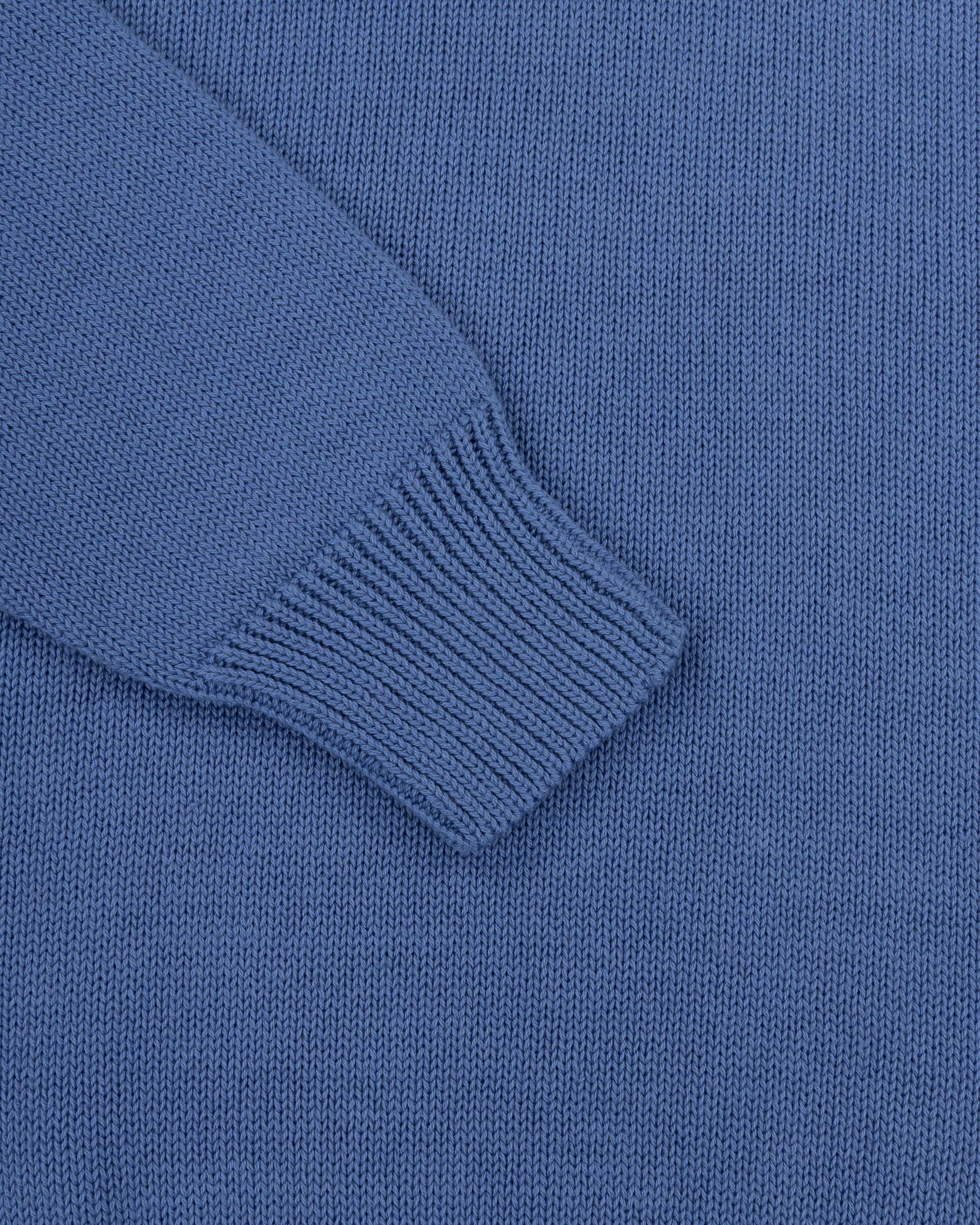 Cotton Crew Neck Sweater - French Blue